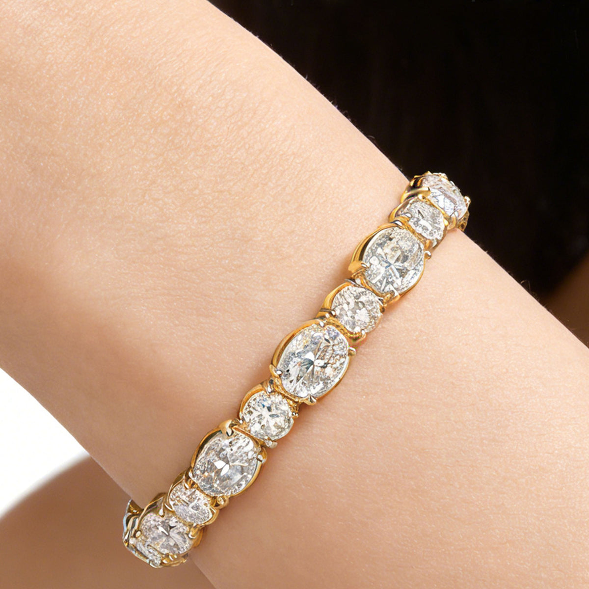 ELVORIQUE 4–10 CTW Lab-Grown Diamond Tennis Bracelet in Yellow Gold
