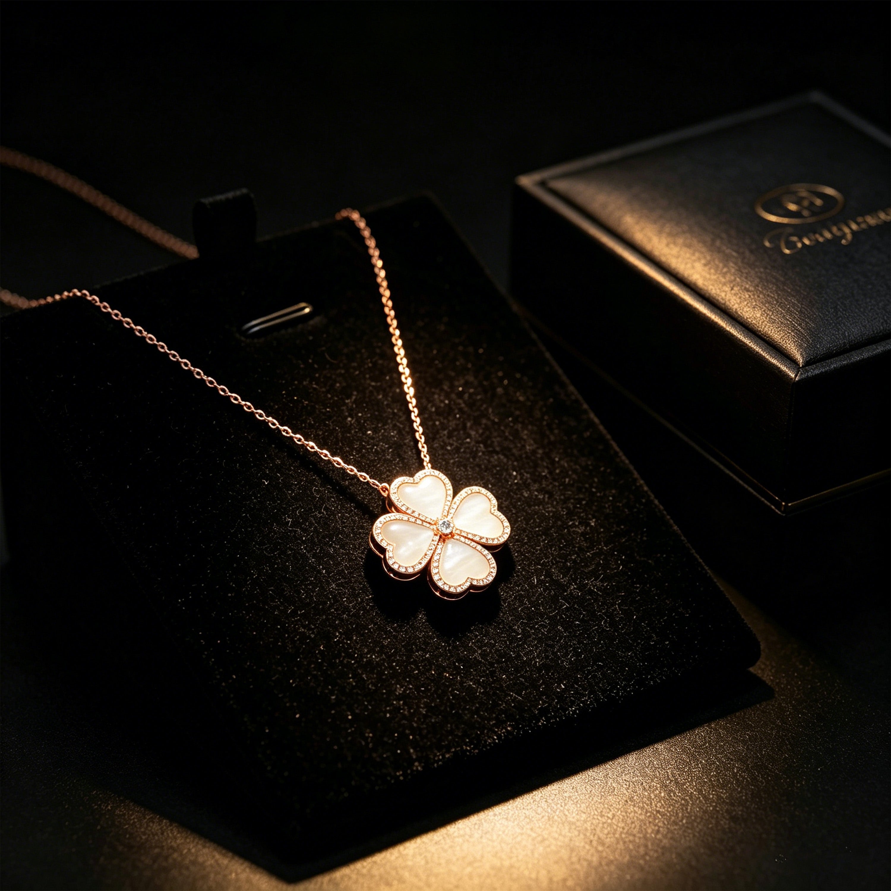 10K/14K Rose Gold Heart Pendant Necklace, 0.5CT Lab Grown Diamond & Natural Mother of Pearl Handmade Fine Jewelry