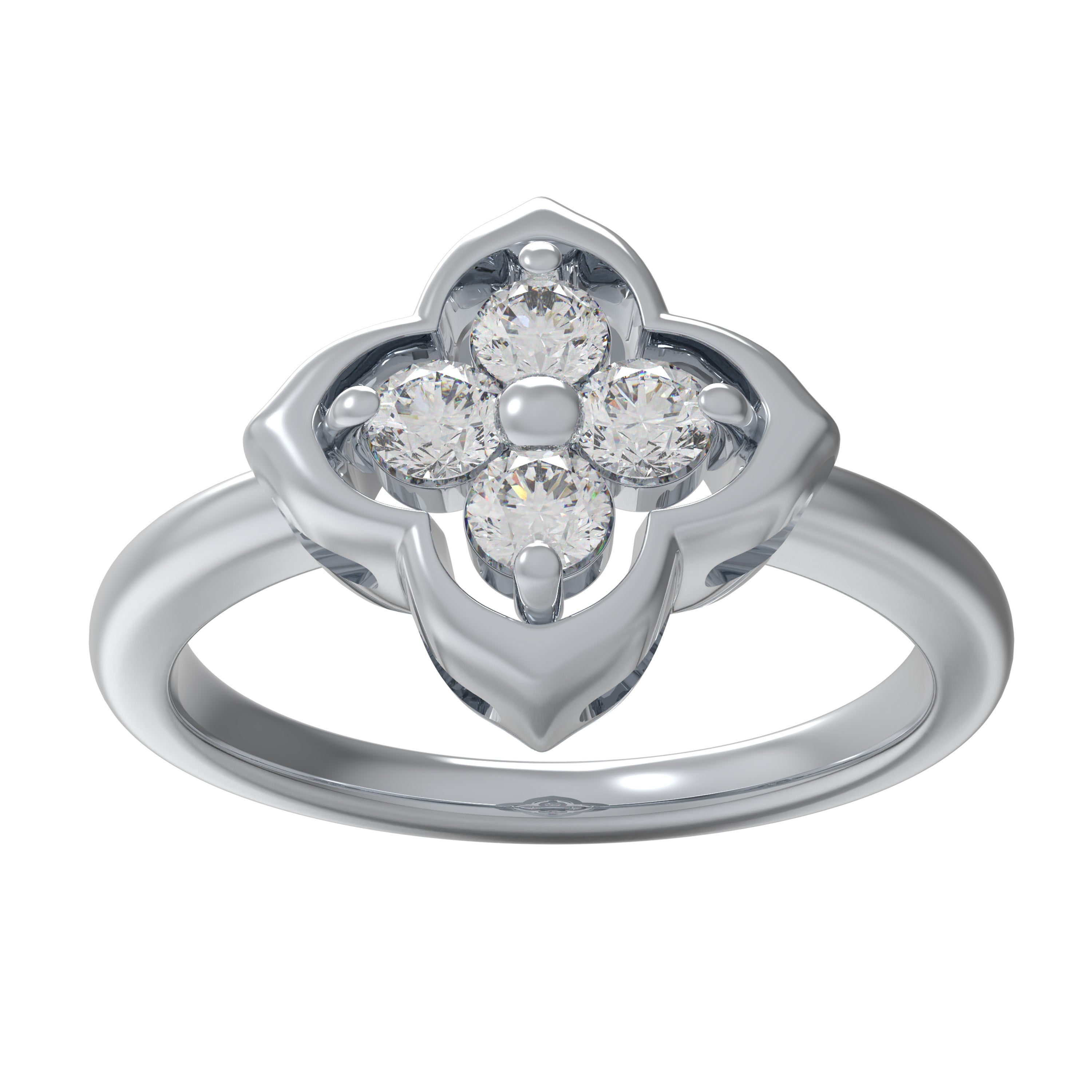Serene Bleoom Clover Moissanite Ring