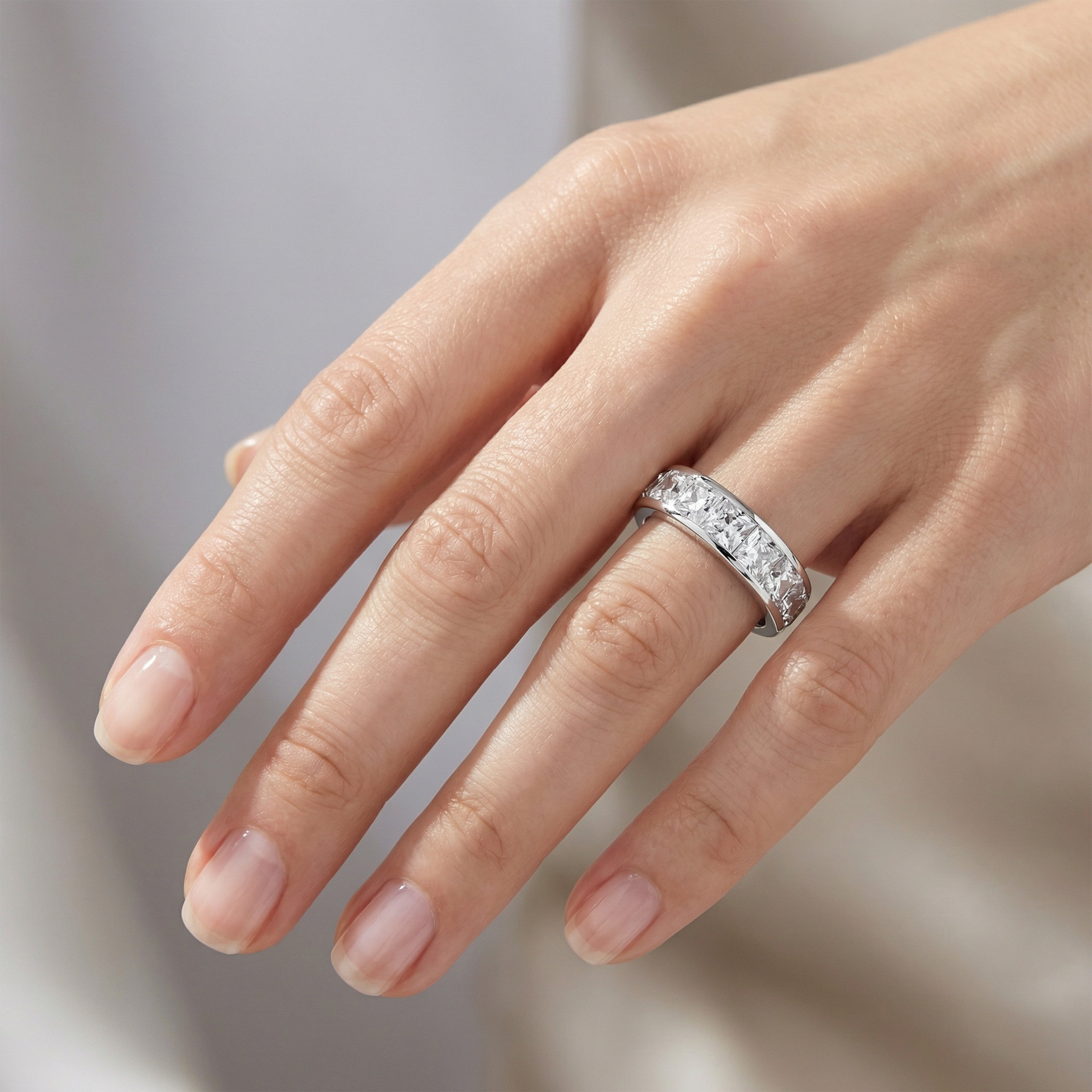 Prism of Eternity 2 CTW Princess-Cut Moissanite Eternity Ring