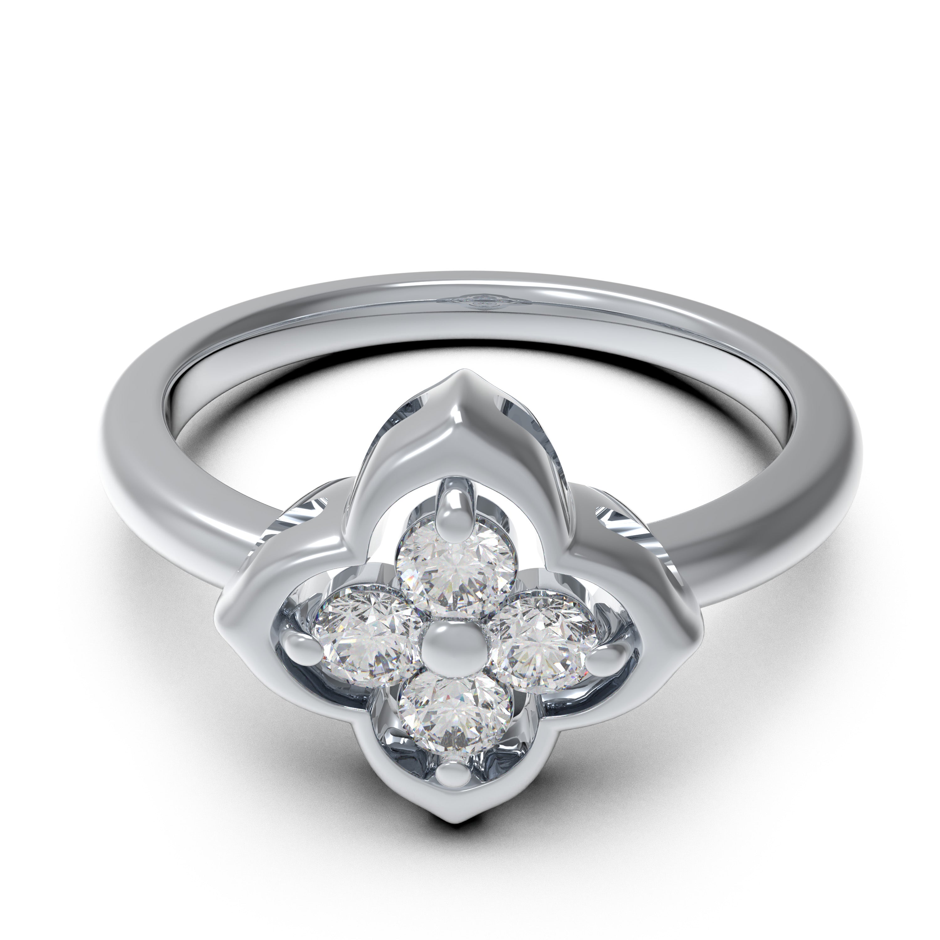 Serene Bleoom Clover Moissanite Ring