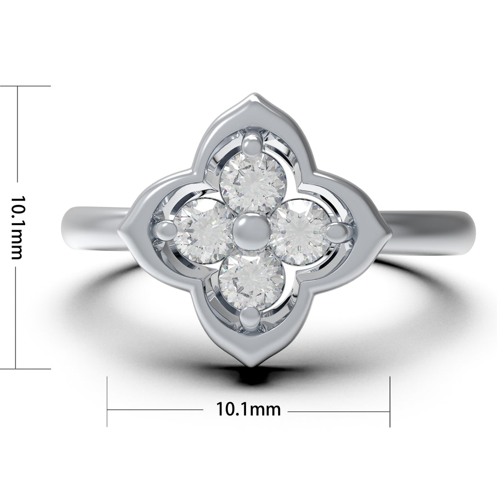Serene Bleoom Clover Moissanite Ring
