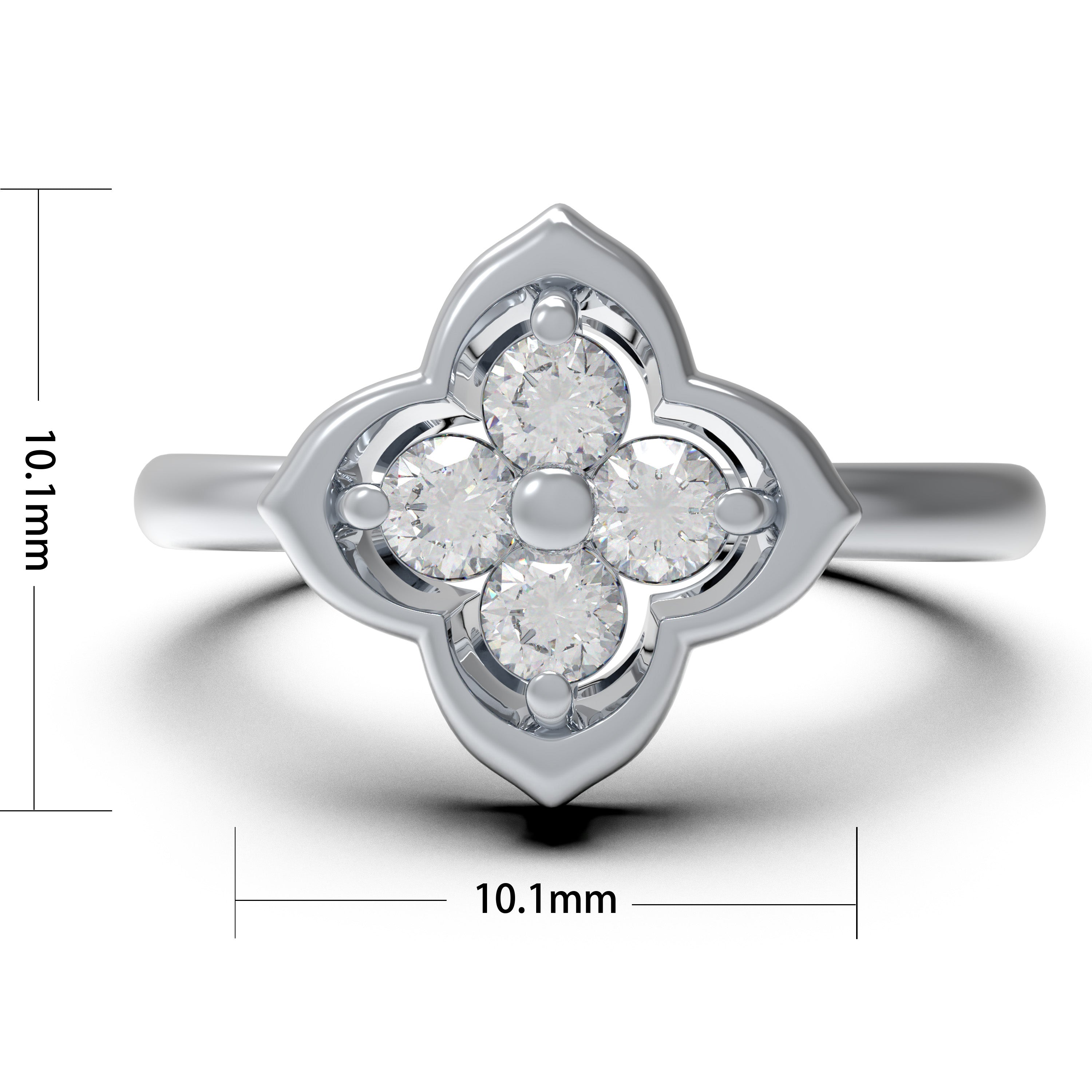 Serene Bleoom Clover Moissanite Ring