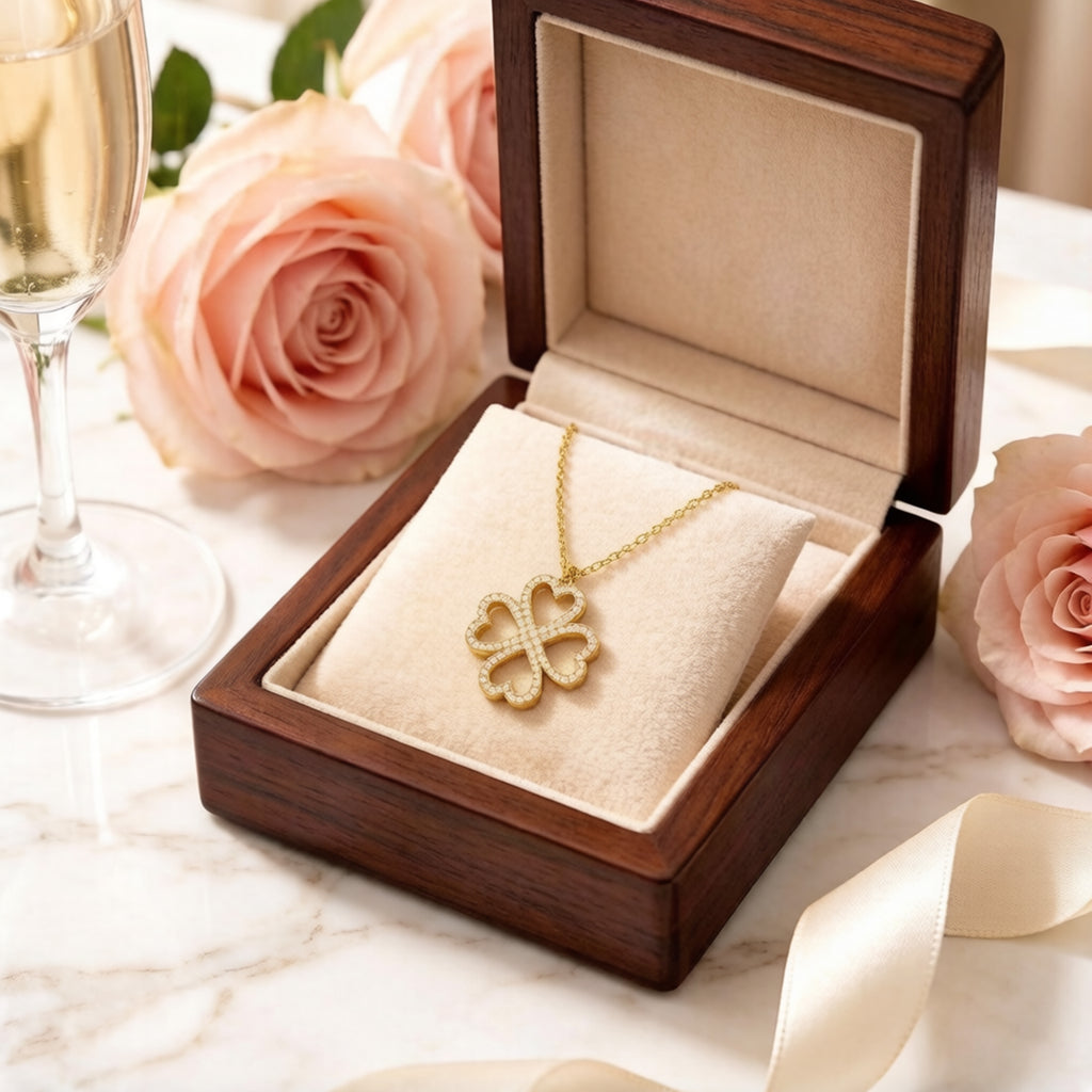 Four Hearts Clover Lab-Grown Diamond Pendant Necklace