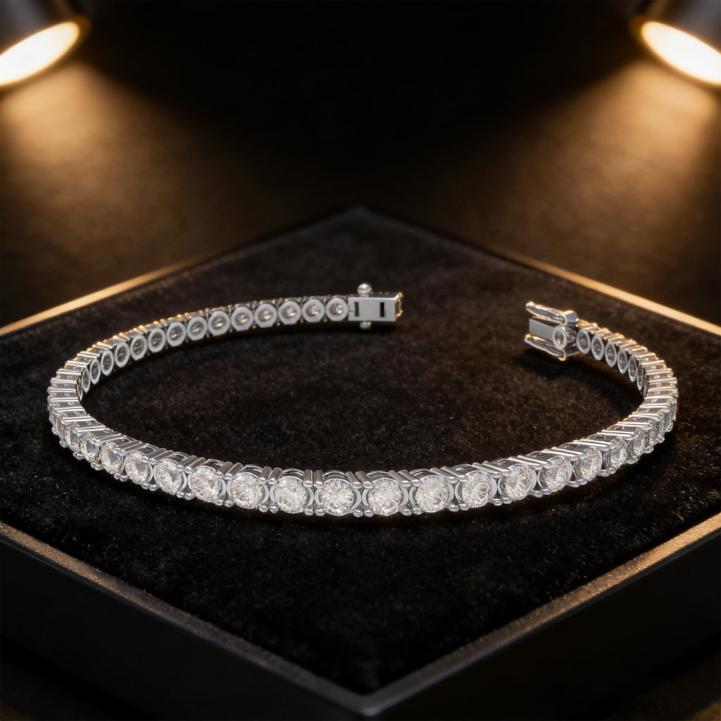 ELVORIQUE 6CT Moissanite Tennis Bracelet in 925 Sterling Silver