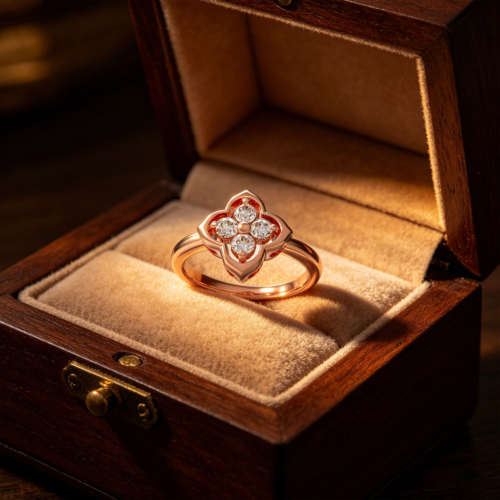 Serene Bloom Clover Diamond Ring