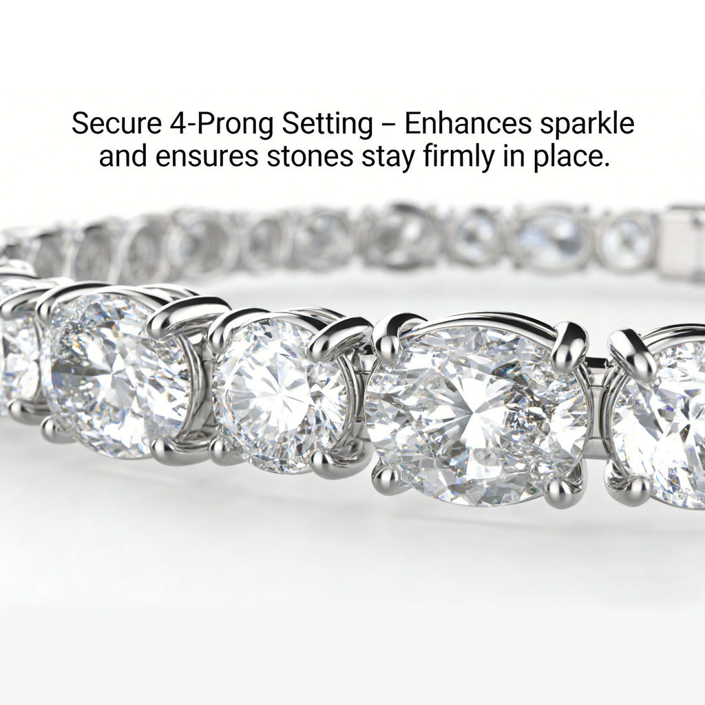 ELVORIQUE 5.60 CTW Moissanite Tennis Bracelet in Sterling Silver