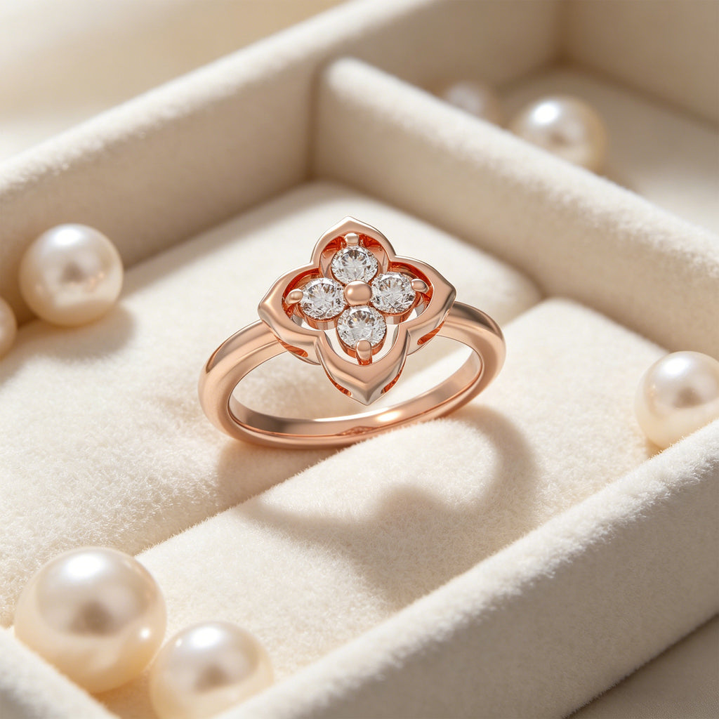 Serene Bloom Clover Diamond Ring