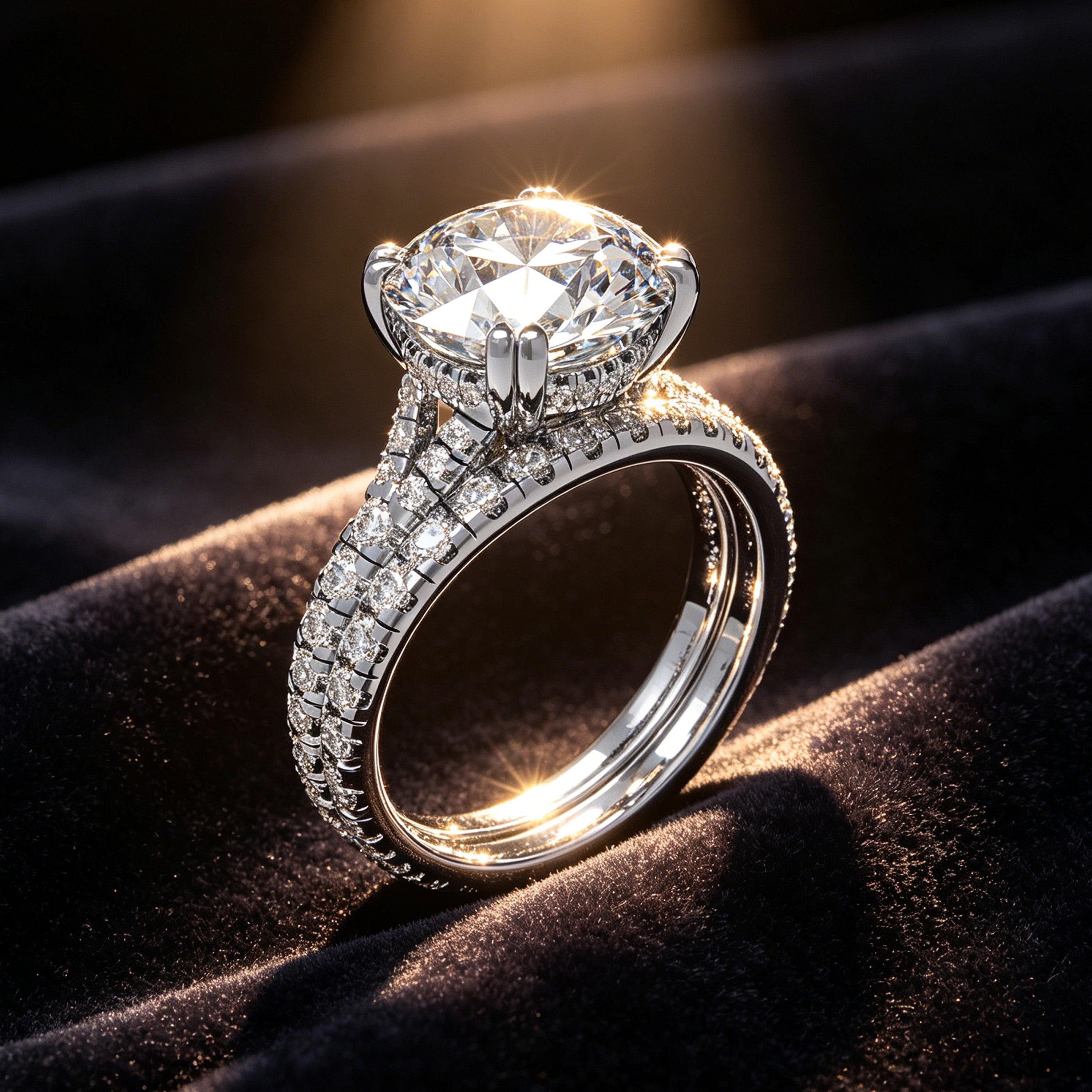 RADIANT ORBIT 4 CT Round Lab-Grown Diamond Bridal Ring Set