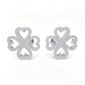 Four-Leaf Clover Heart Lab-Grown Diamond Stud Earrings