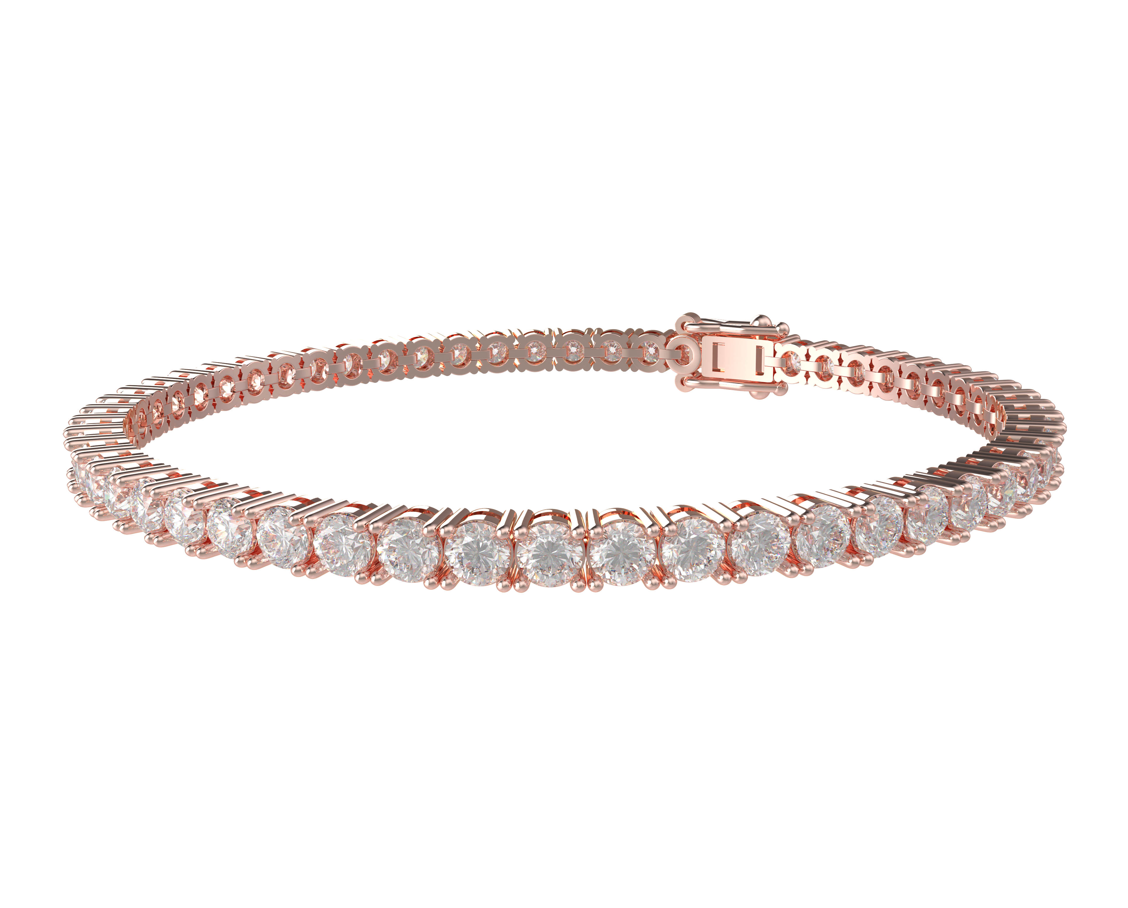 Ophelia Eternity 4-10ct 14K Gold Lab-grown diamond Tennis Bracelet, 4-Prong, D-VVS2/SI1 - Free Engraving
