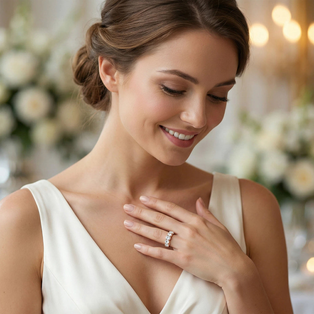 1.80CT Six-Stone Lab-Grown Diamond Anniversary Ring in 10K or 14K Rose Gold