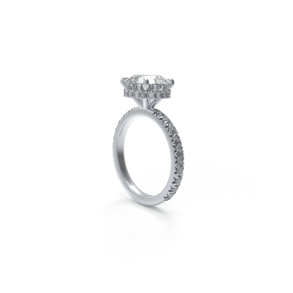 Eternal Crown Platinum Hidden Halo Engagement Ring（D-VVS2）