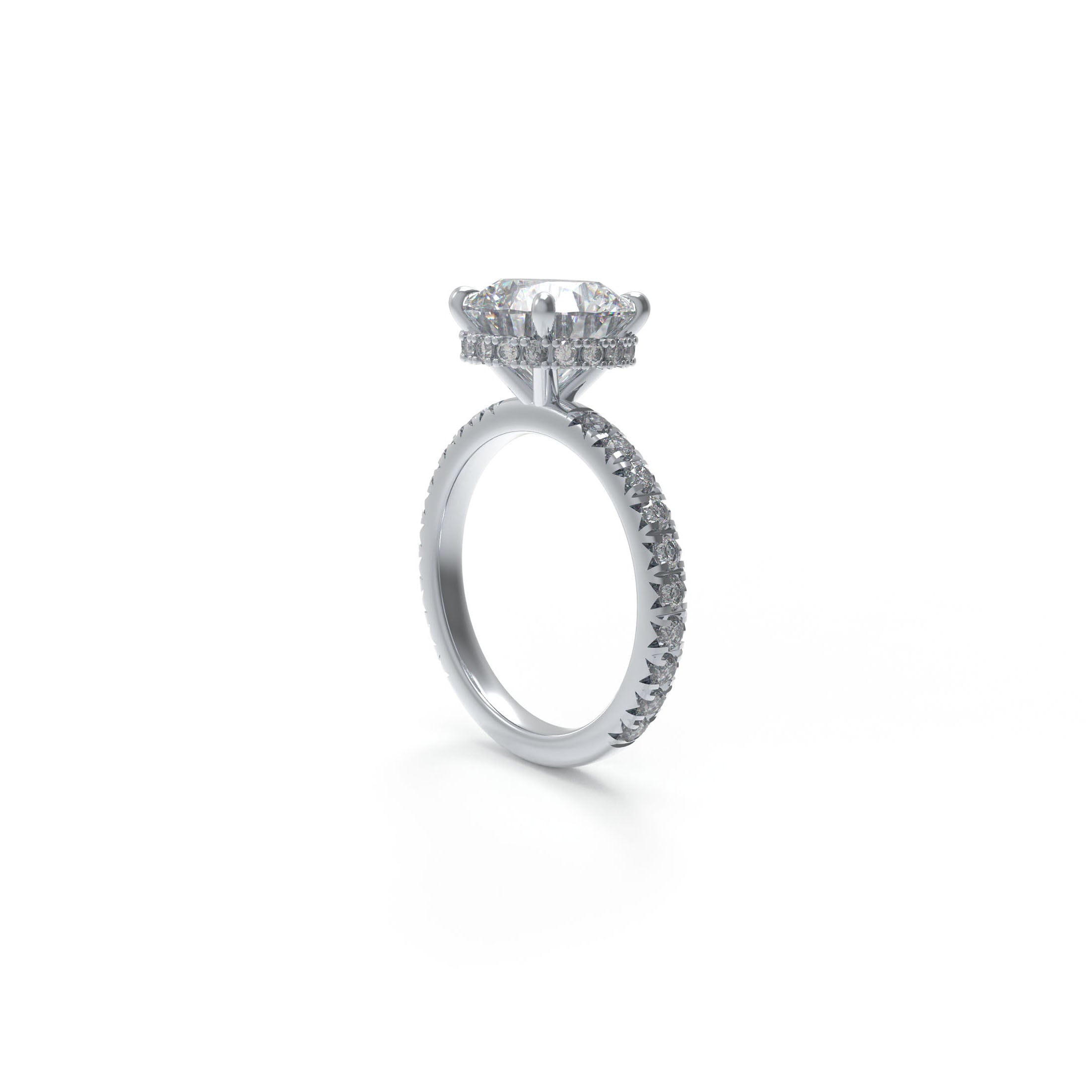 Eternal Crown Platinum Hidden Halo Engagement Ring（D-VVS2）