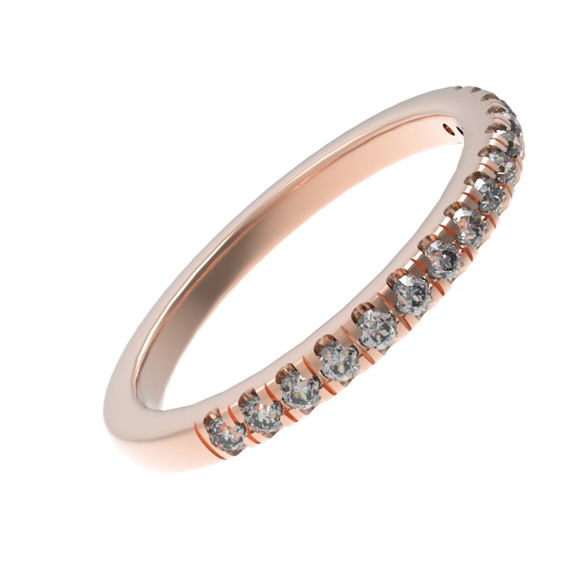 ELVORIQUE Éternelle Rose Gold Lab-Grown Diamond Half Eternity Band