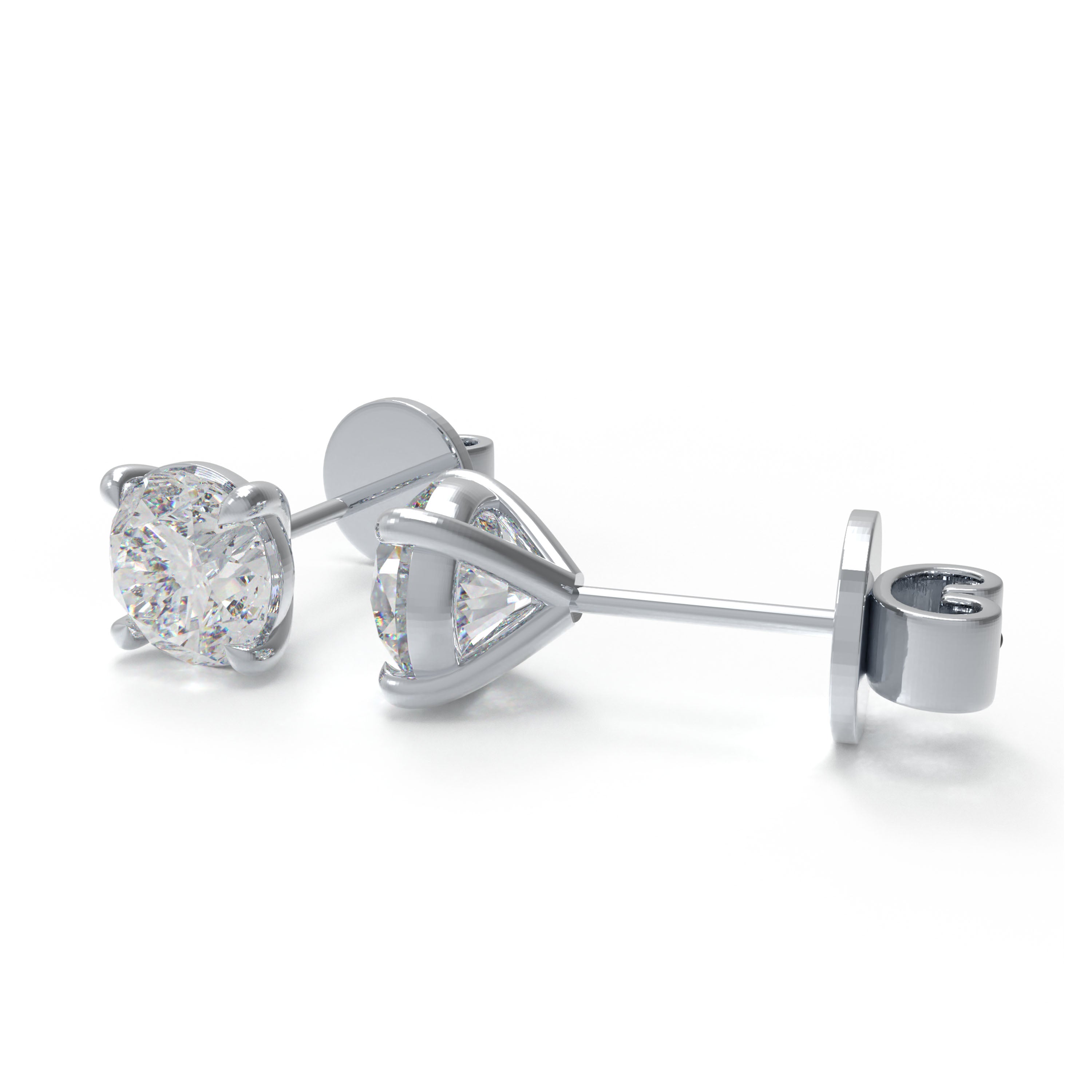Lab-Grown Diamond Stud Earrings for Women, 0.5ct/1ct D-E VVS1-VVS2, 10K/14K White Gold & Platinum 950, Gift for Her