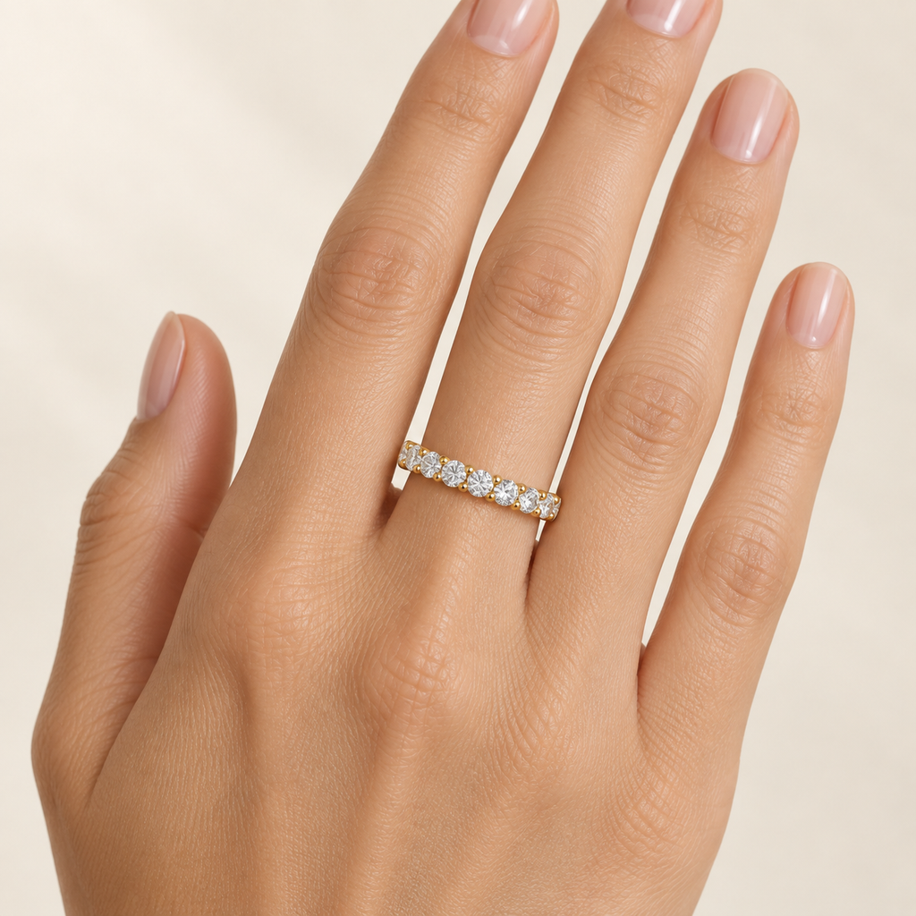 Golden Orbit 1 CTW Lab-Grown Diamond Full Eternity Ring in Yellow Gold