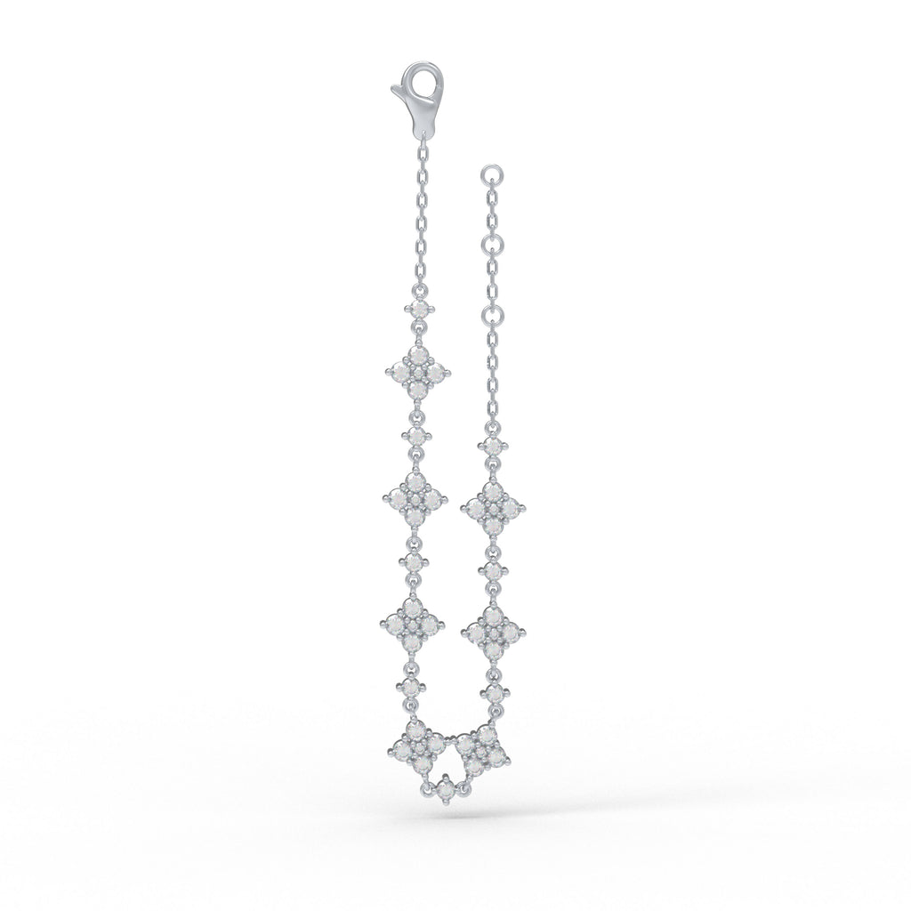 2CTW/3CTW Lab-Grown Diamond Four-Leaf Clover Bracelet in White Gold or Platinum