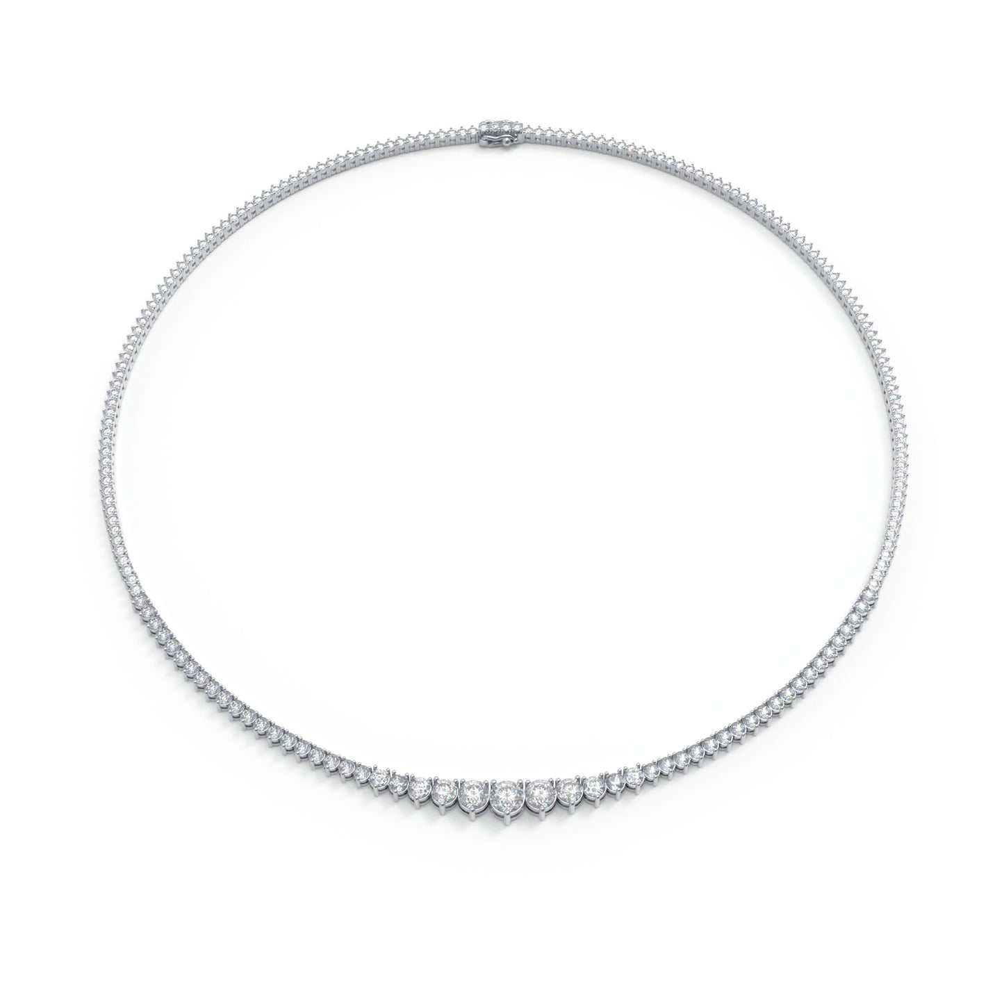 925 Sterling Silver Moissanite Necklace, Handmade Luxury Tennis Necklace for Women