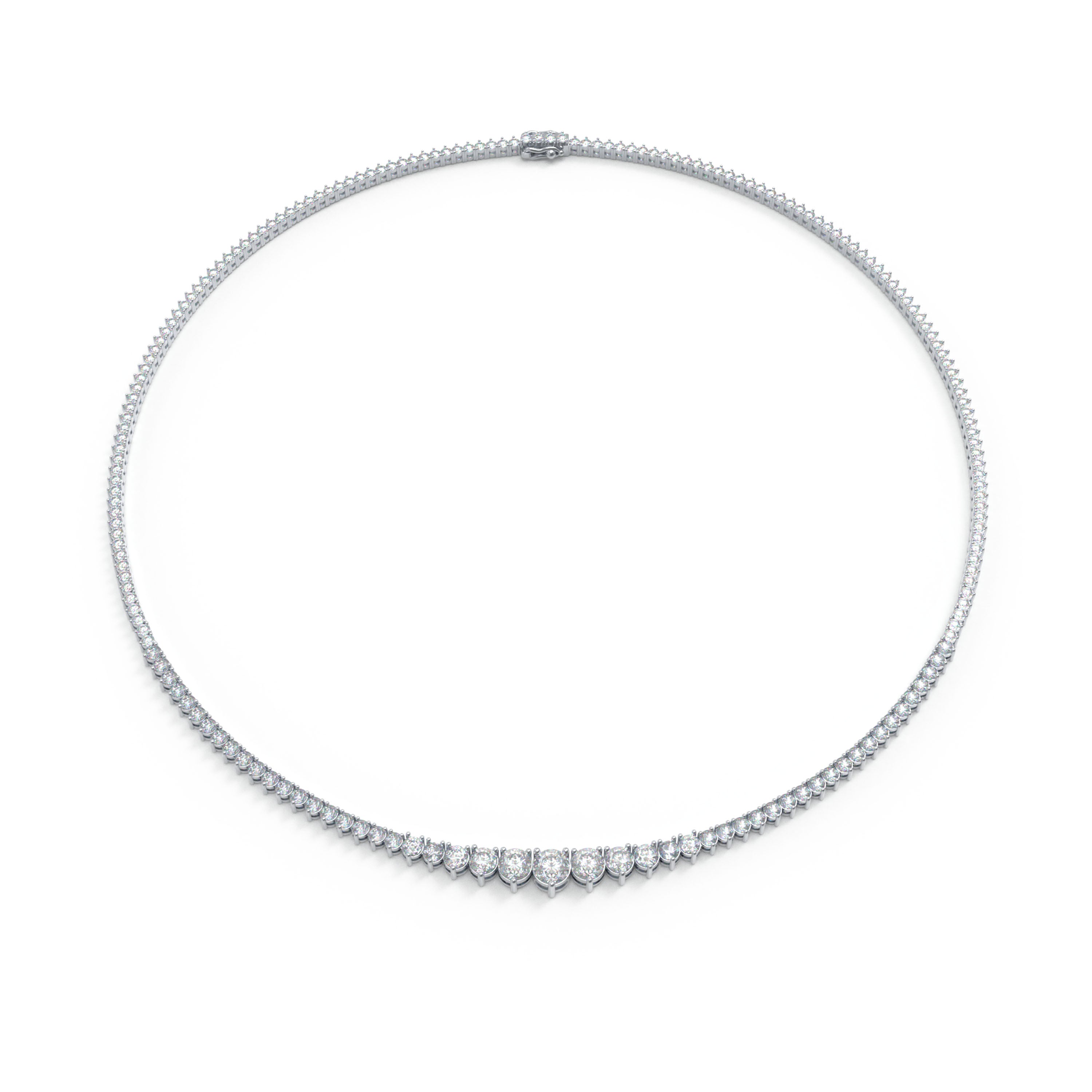 925 Sterling Silver Moissanite Necklace, Handmade Luxury Tennis Necklace for Women