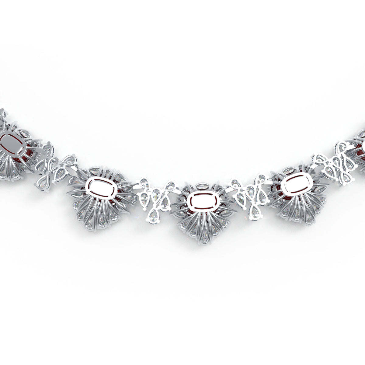 36CTW Lab-Grown Ruby & Fancy Diamond High Jewelry Necklace – 9K/14K/18K Gold or Platinum