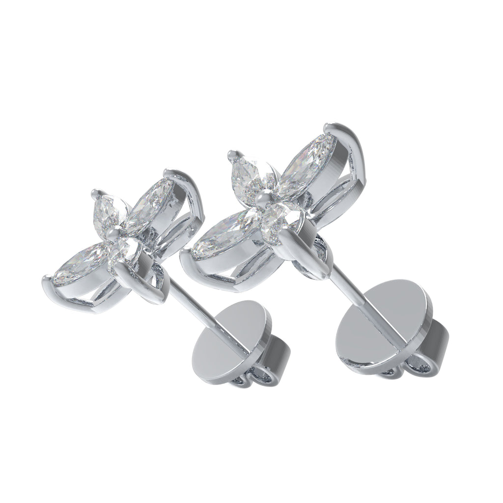 Classic Marquise Lab-Grown Diamond Stud Earrings in Gold | 1ct or 2ct Total Weight