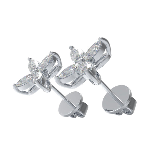 Classic Marquise Lab-Grown Diamond Stud Earrings in Gold | 1ct or 2ct Total Weight