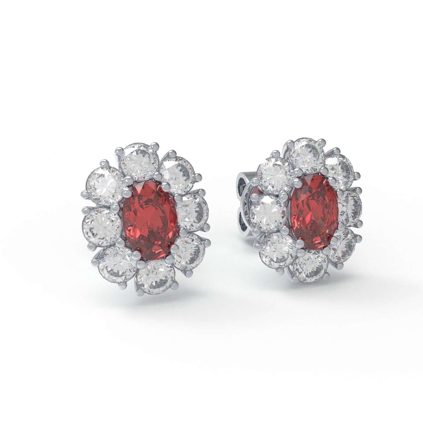 Customizable 10K/14K Rose/White/Yellow Gold Or 950 Platinum Double Lab-Grown Ruby Earrings (1.5ct Total) | VVS1-VVS2 D-E Color | Gift for Women