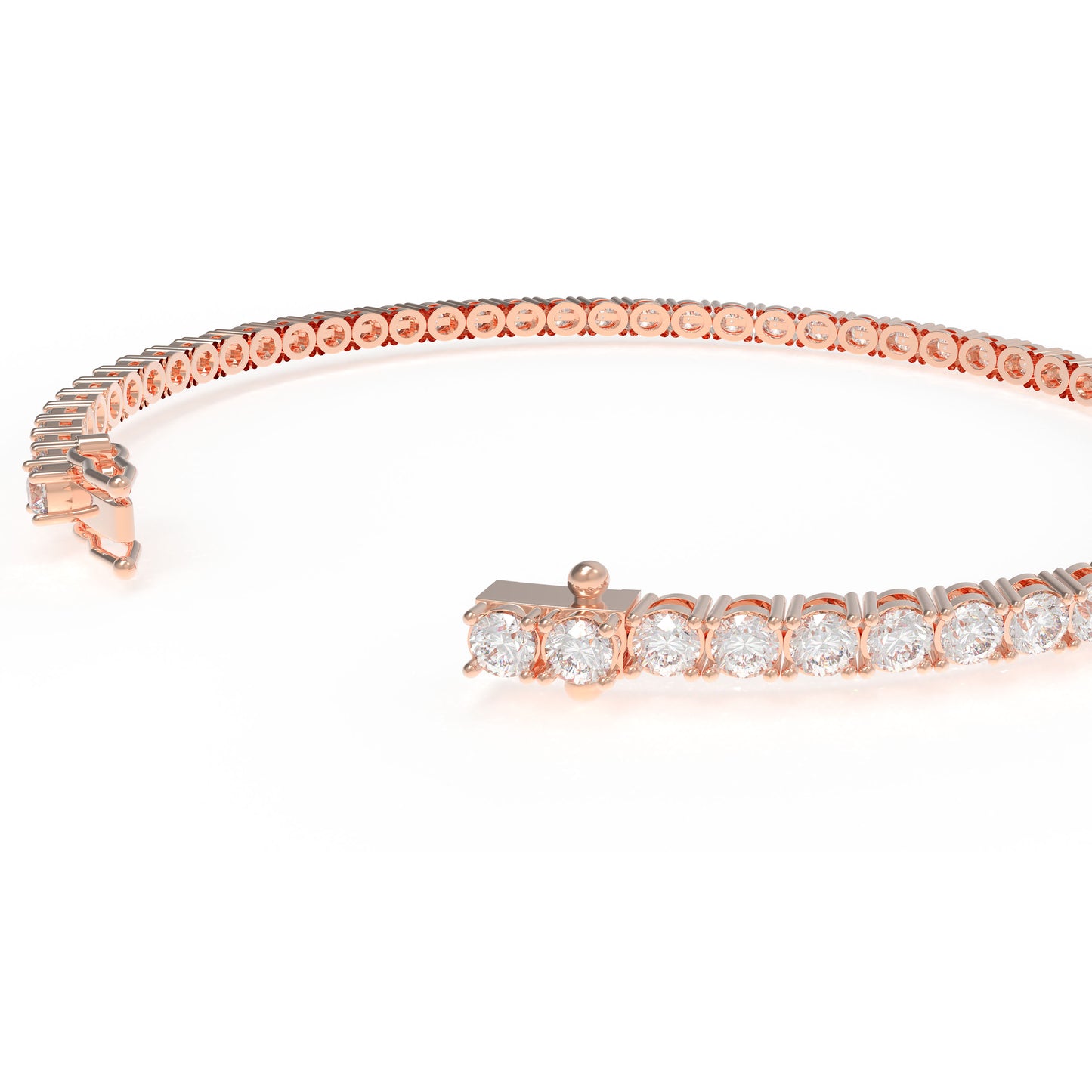 Handmade 6ct/8ct/10ct Lab-Grown Diamond Tennis Bracelet - 10K/14K Rose Gold, 4-Prong, D-VS2/SI1, Free Engraving