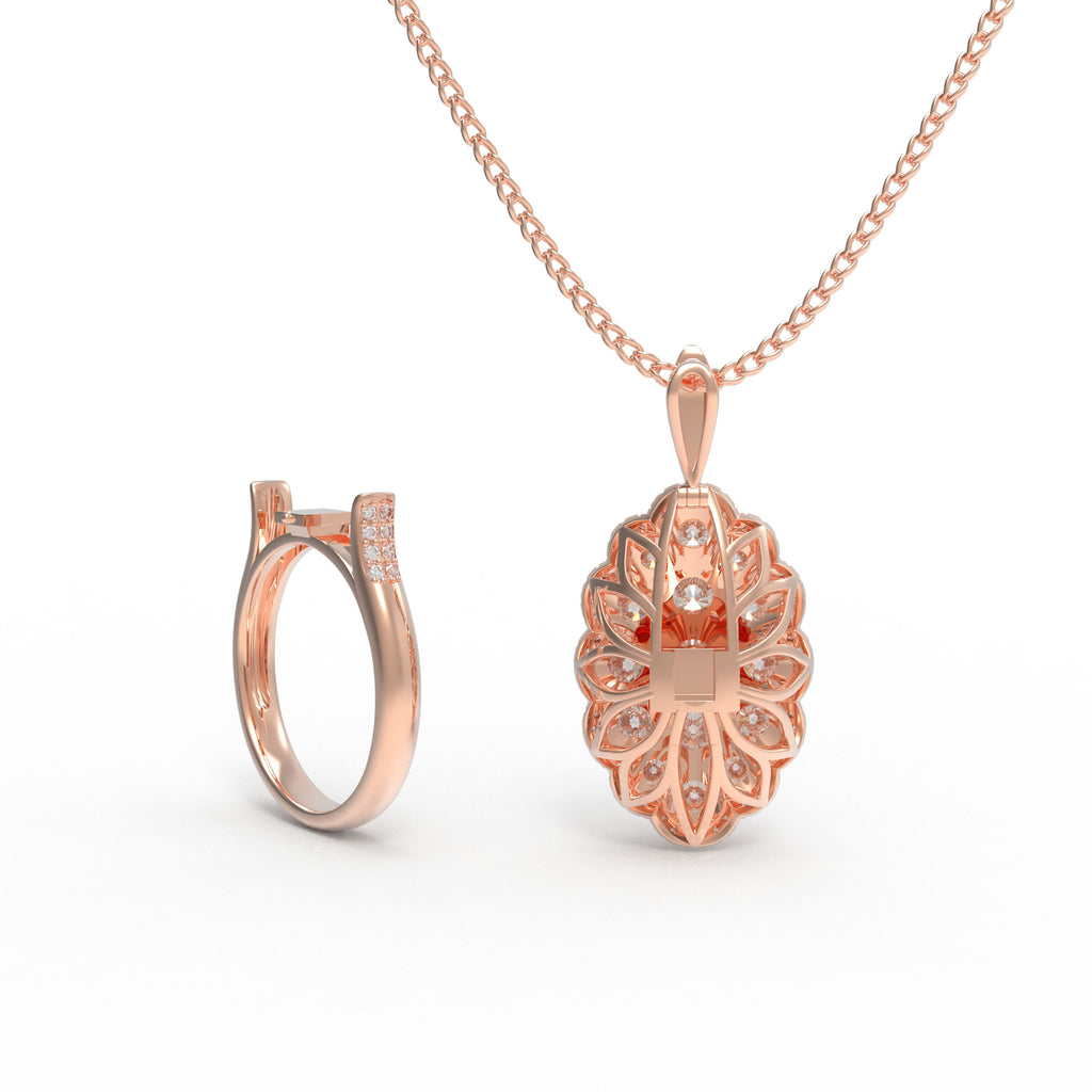 3CT Lab-Grown Diamond 2-in-1 Ring & Pendant Necklace in 10K/14K Rose Gold