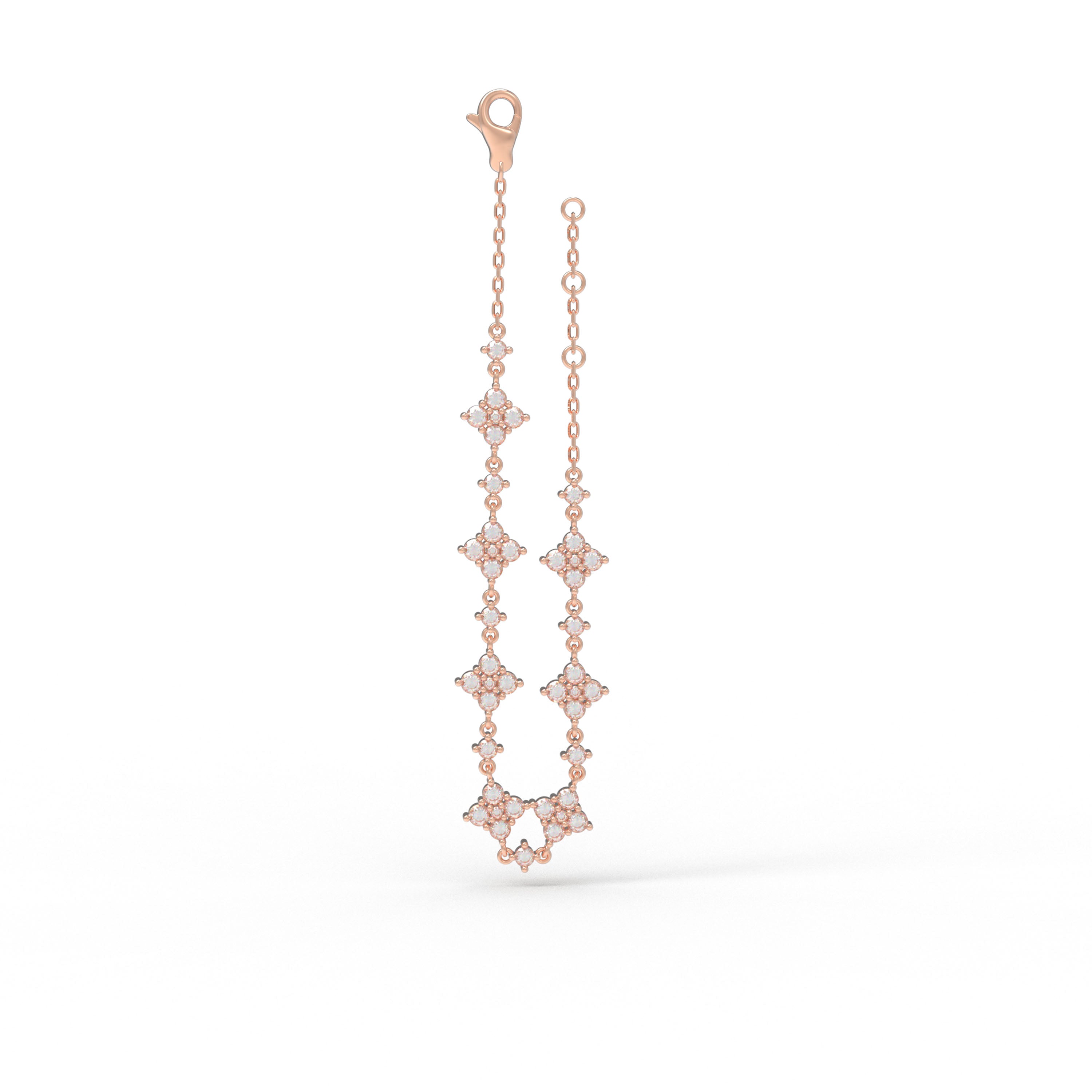 Eternal Fortune Lab-Grown Diamond Clover Bracelet in Rose Gold
