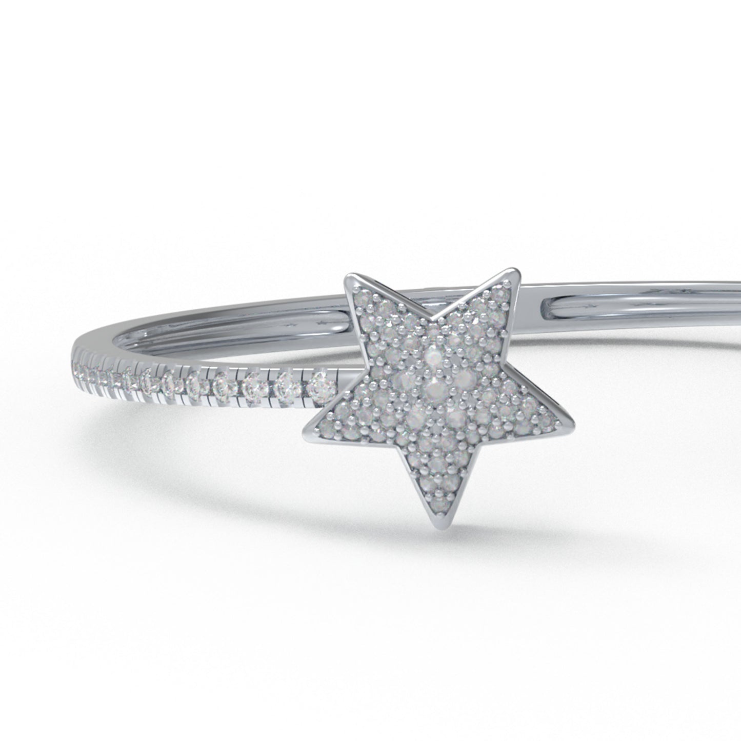 10K/14K White Gold Or 950 Platinum 5-Star Bracelet with 128 Lab-Grown Diamonds (VVS1-VVS2, D-E) | Stackable Fine Jewelry Gift for Women, Anniversary, Mother's Day, Christmas