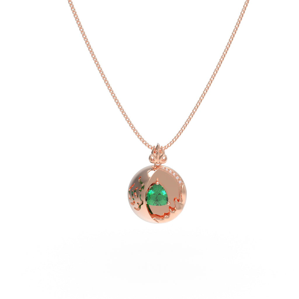 1CT Pear-Cut Lab-Grown Emerald & Diamond Pendant Necklace