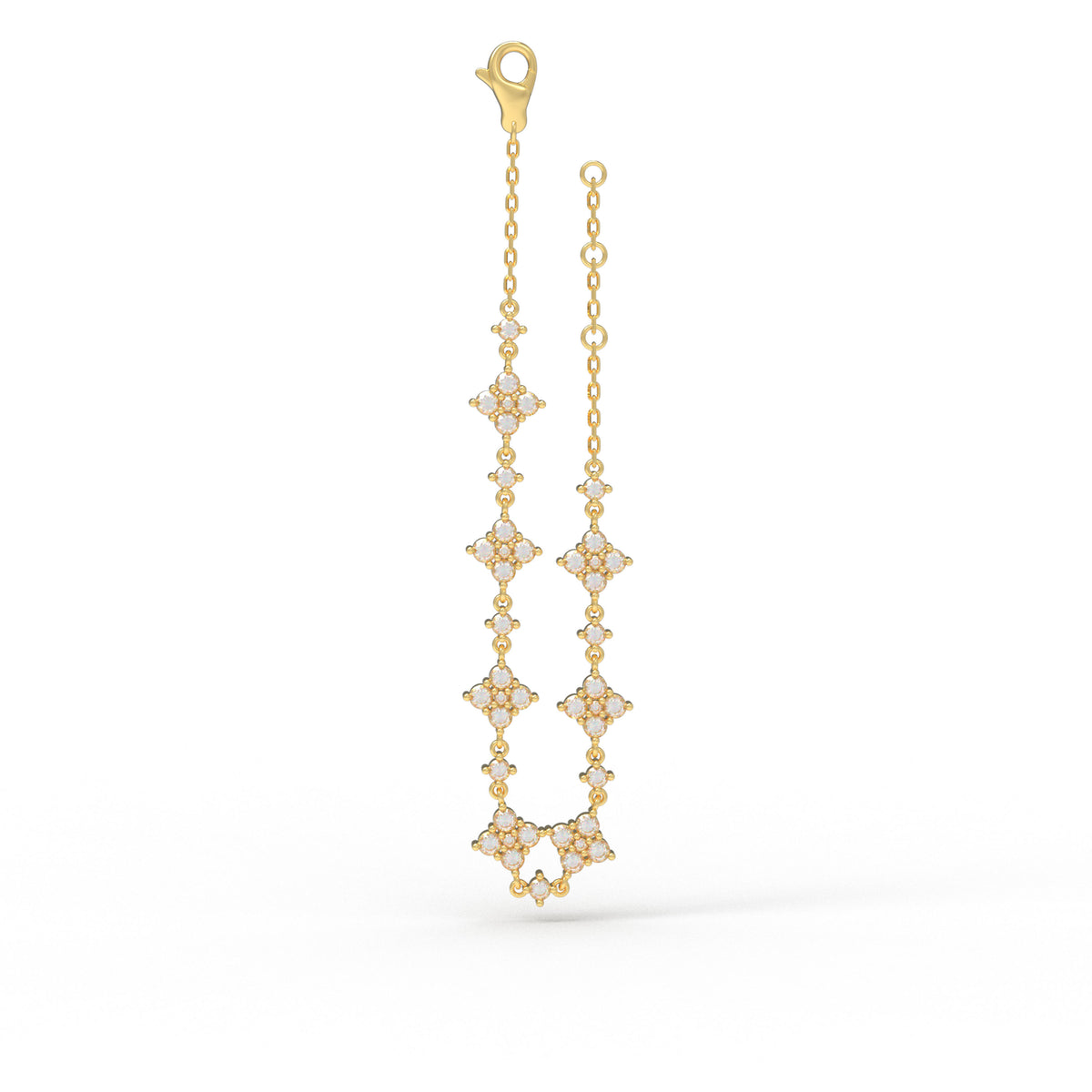 Eternal Fortune Lab-Grown Diamond Clover Bracelet in Yellow Gold