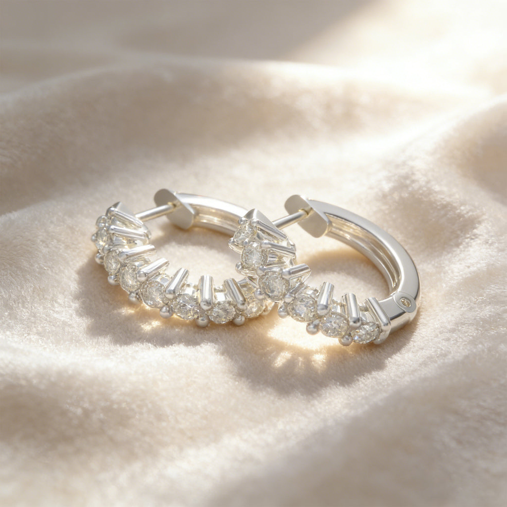 Everyday Orbit 1 CTW Moissanite Huggie Hoop Earrings
