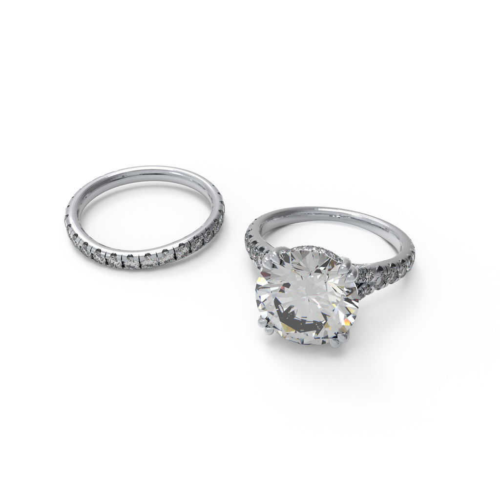 RADIANT ORBIT 4 CT Round Lab-Grown Diamond Bridal Ring Set