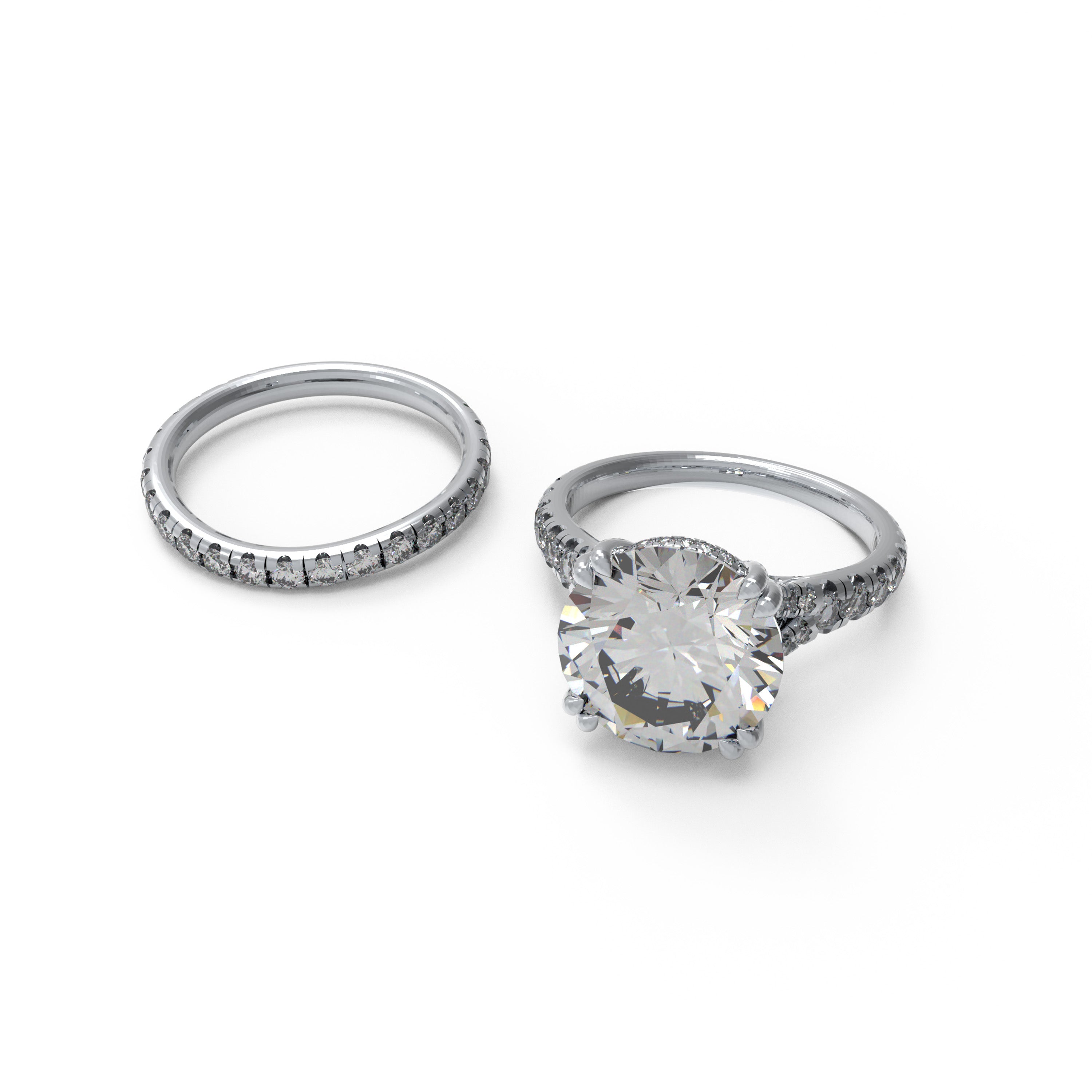 RADIANT ORBIT 4 CT Round Lab-Grown Diamond Bridal Ring Set