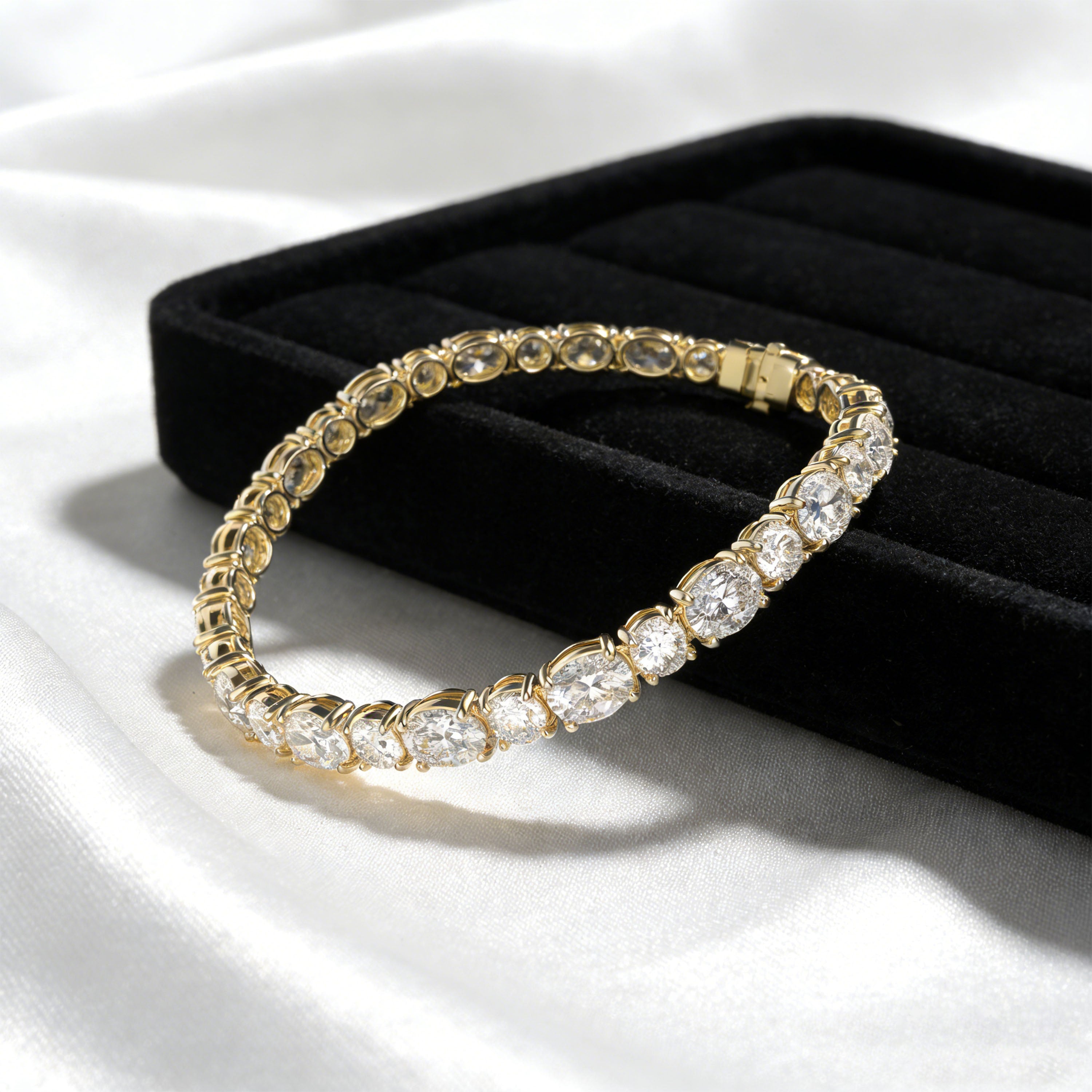 ELVORIQUE 4–10 CTW Lab-Grown Diamond Tennis Bracelet in Yellow Gold