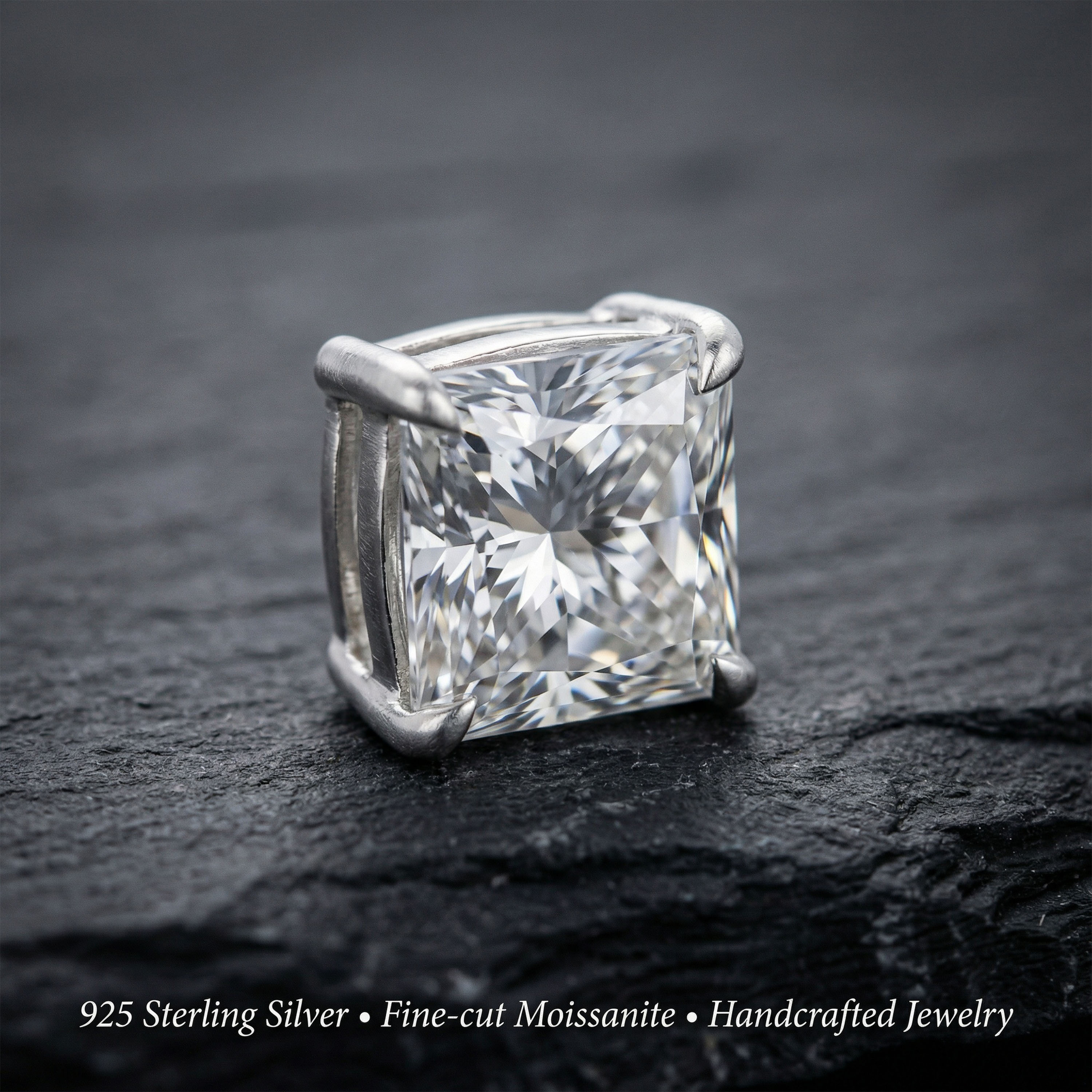Handmade 925 Sterling Silver Cushion Cut Moissanite Pendant Necklace, Perfect Gift for Holidays and Daily Wear