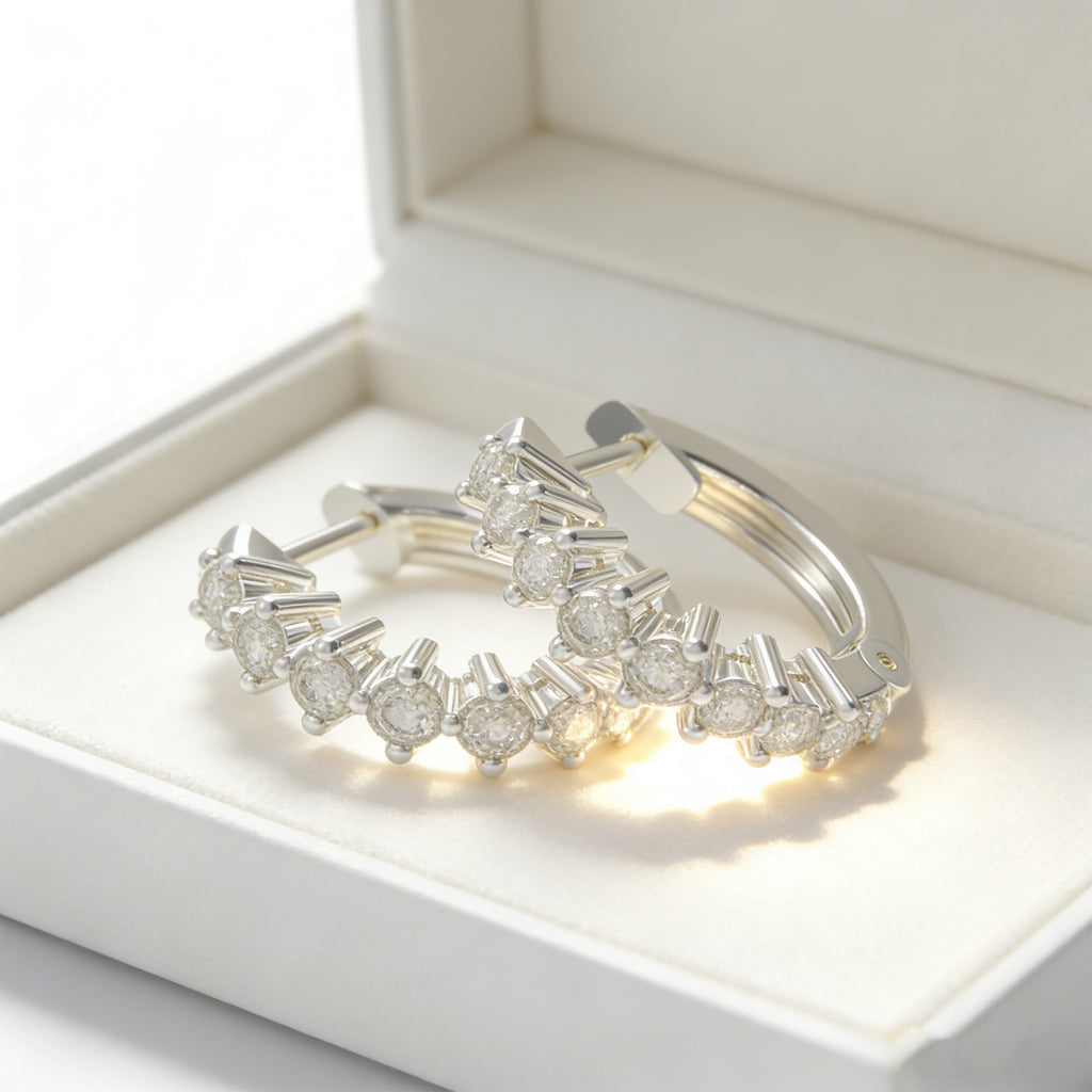 Everyday Orbit 1 CTW Moissanite Huggie Hoop Earrings