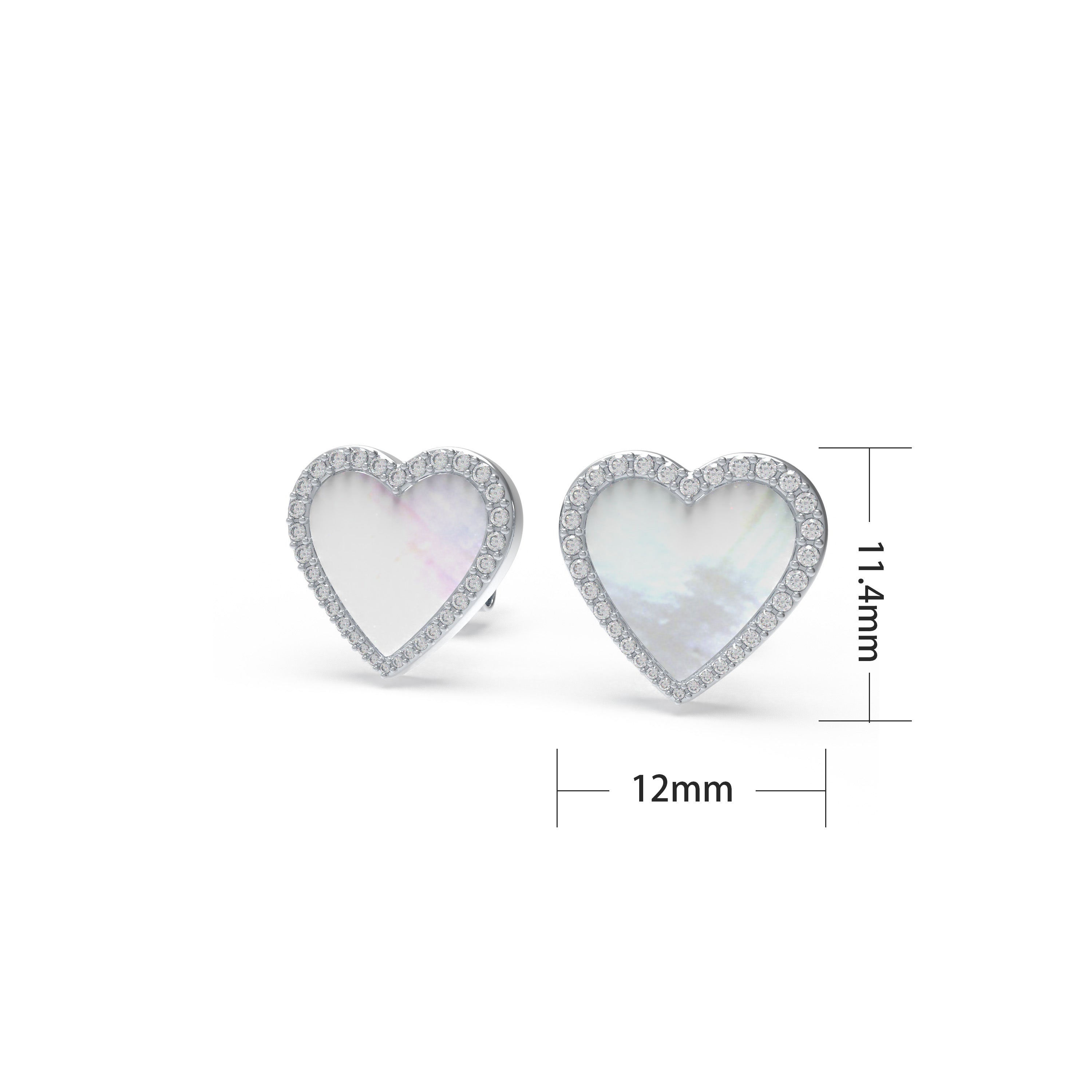 Lumina Heart Mother-of-Pearl Diamond Earrings