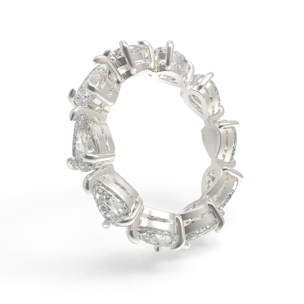 ELVORIQUE Drops of Eternity Pear-Cut Moissanite Eternity Band