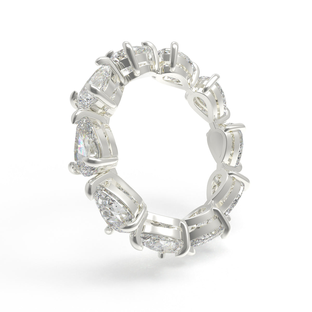 ELVORIQUE Drops of Eternity Pear-Cut Moissanite Eternity Band