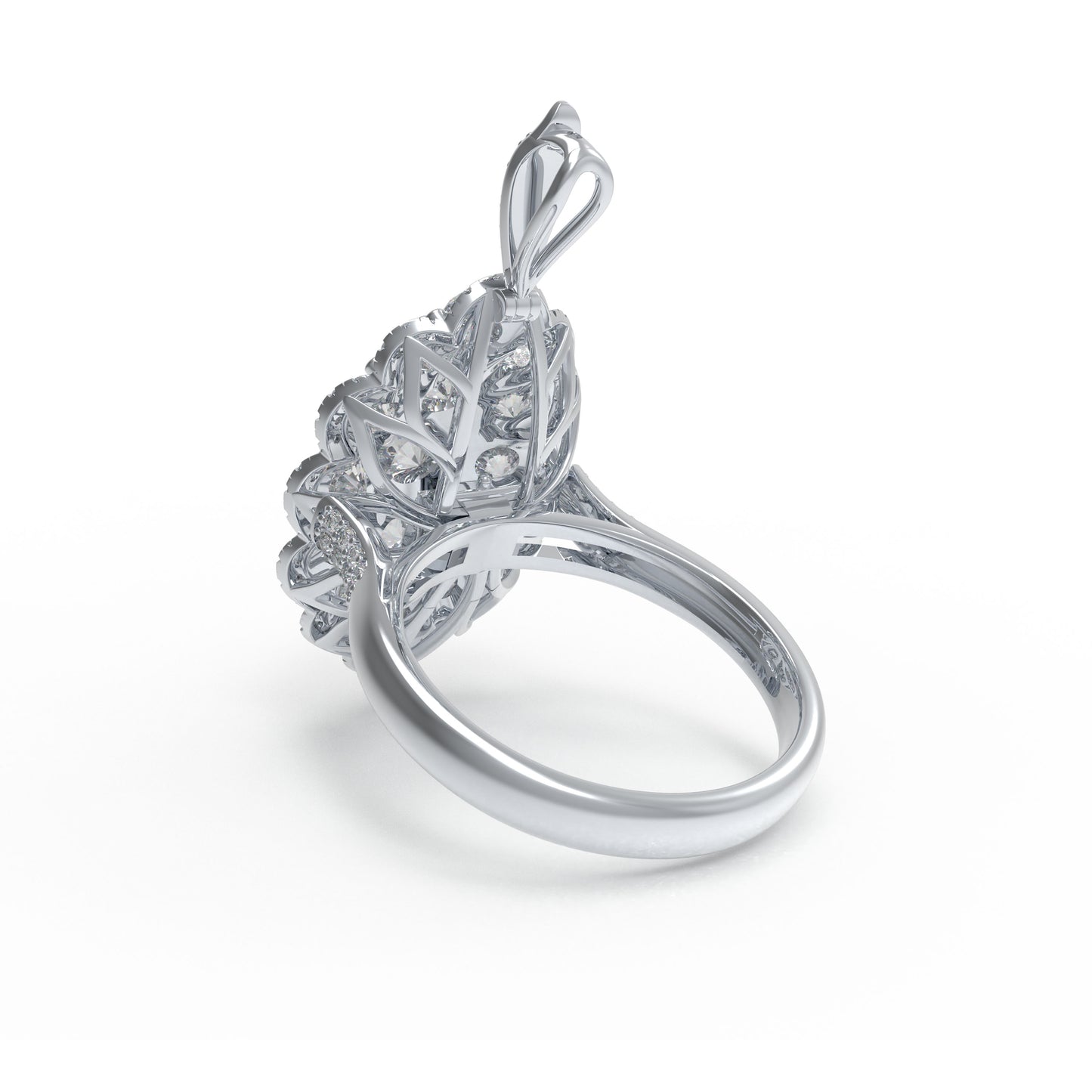 3CT Lab Diamond 2-in-1 Ring & Pendant Necklace, 10K/14K White Gold or 950 Platinum