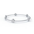 ELVORIQUE Four-Leaf Clover Moissanite Bracelet in 925 Sterling Silver