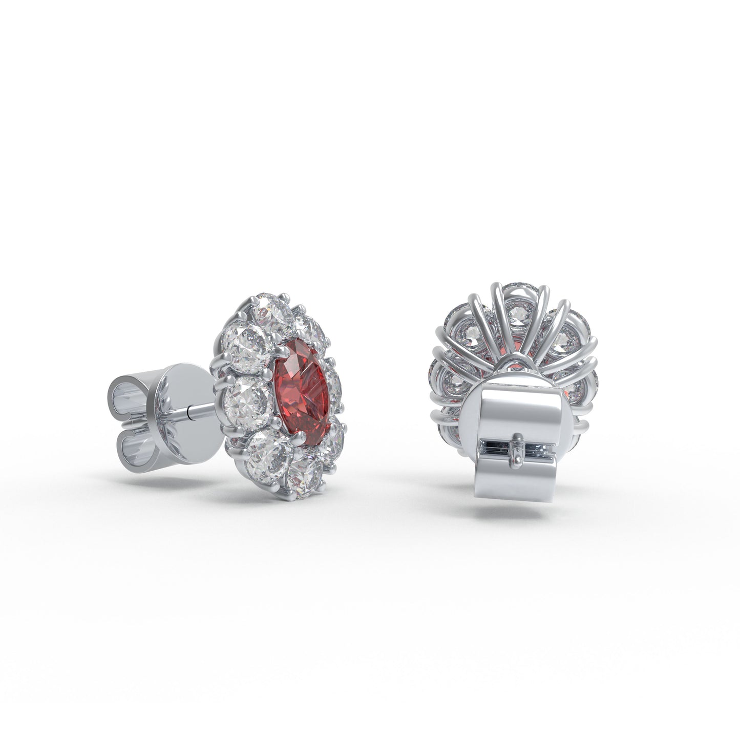 Customizable 10K/14K Rose/White/Yellow Gold Or 950 Platinum Double Lab-Grown Ruby Earrings (1.5ct Total) | VVS1-VVS2 D-E Color | Gift for Women