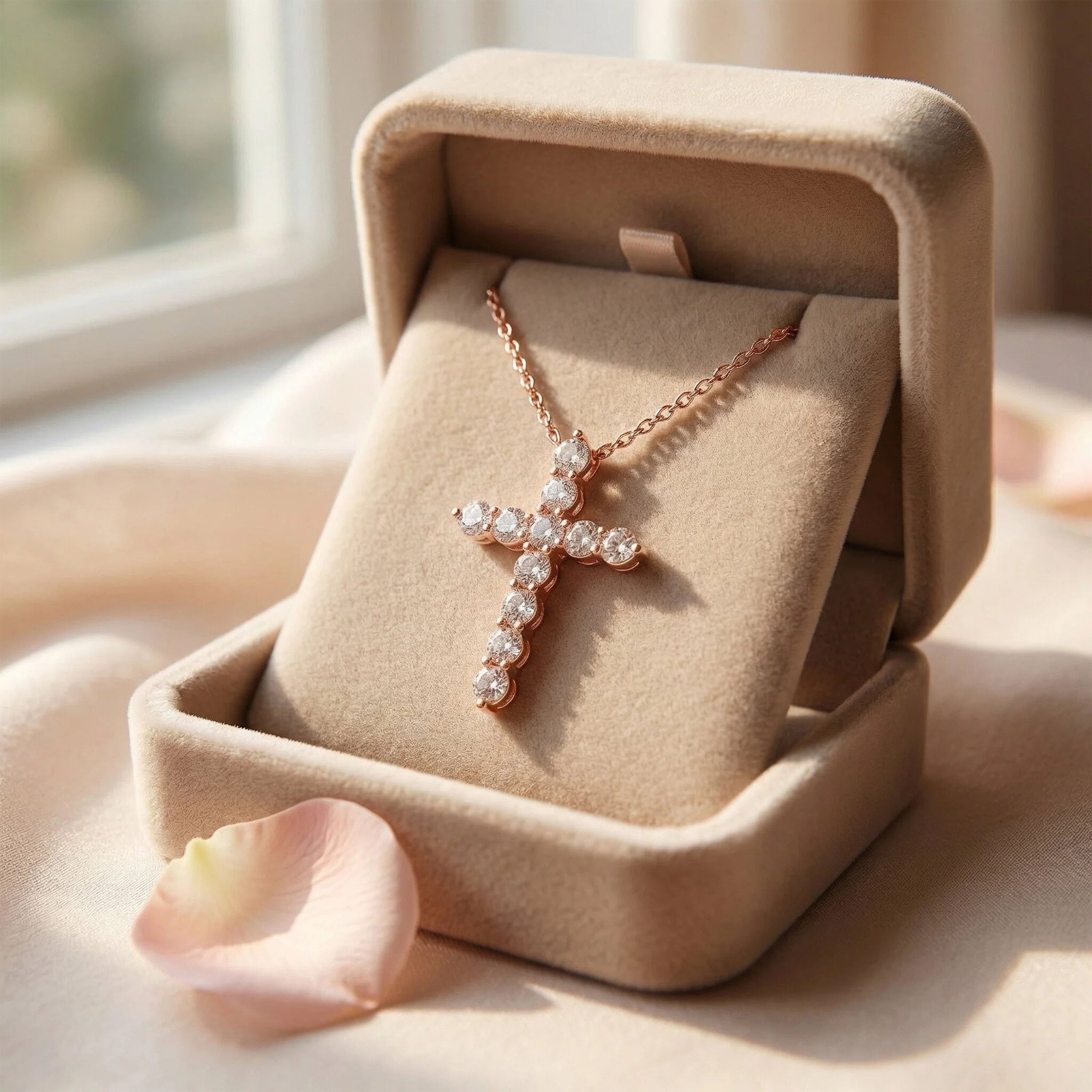 10K/14K Rose Gold Pendant Necklace with 1ct Lab-Created Diamonds (11 Round 3mm, VVS1-VVS2 D-E) - 450mm Chain, Gift for Her