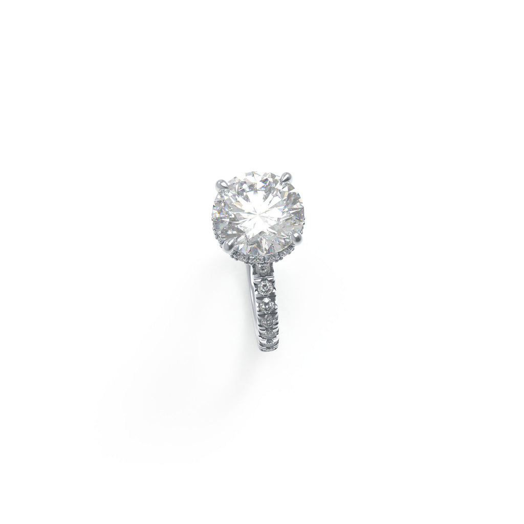 Eternal Crown Platinum Hidden Halo Engagement Ring（D-VVS2）