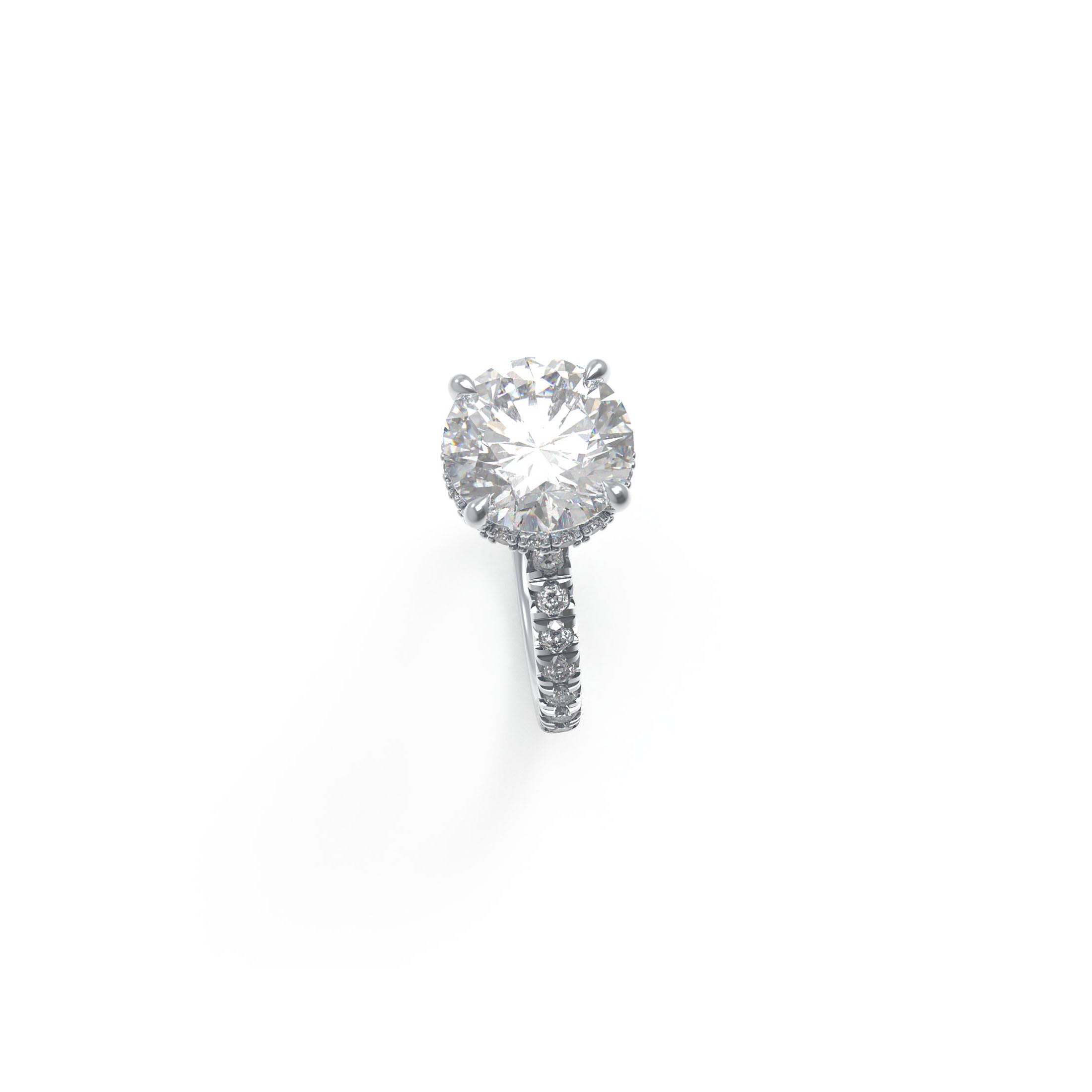 Eternal Crown Platinum Hidden Halo Engagement Ring（D-VVS2）