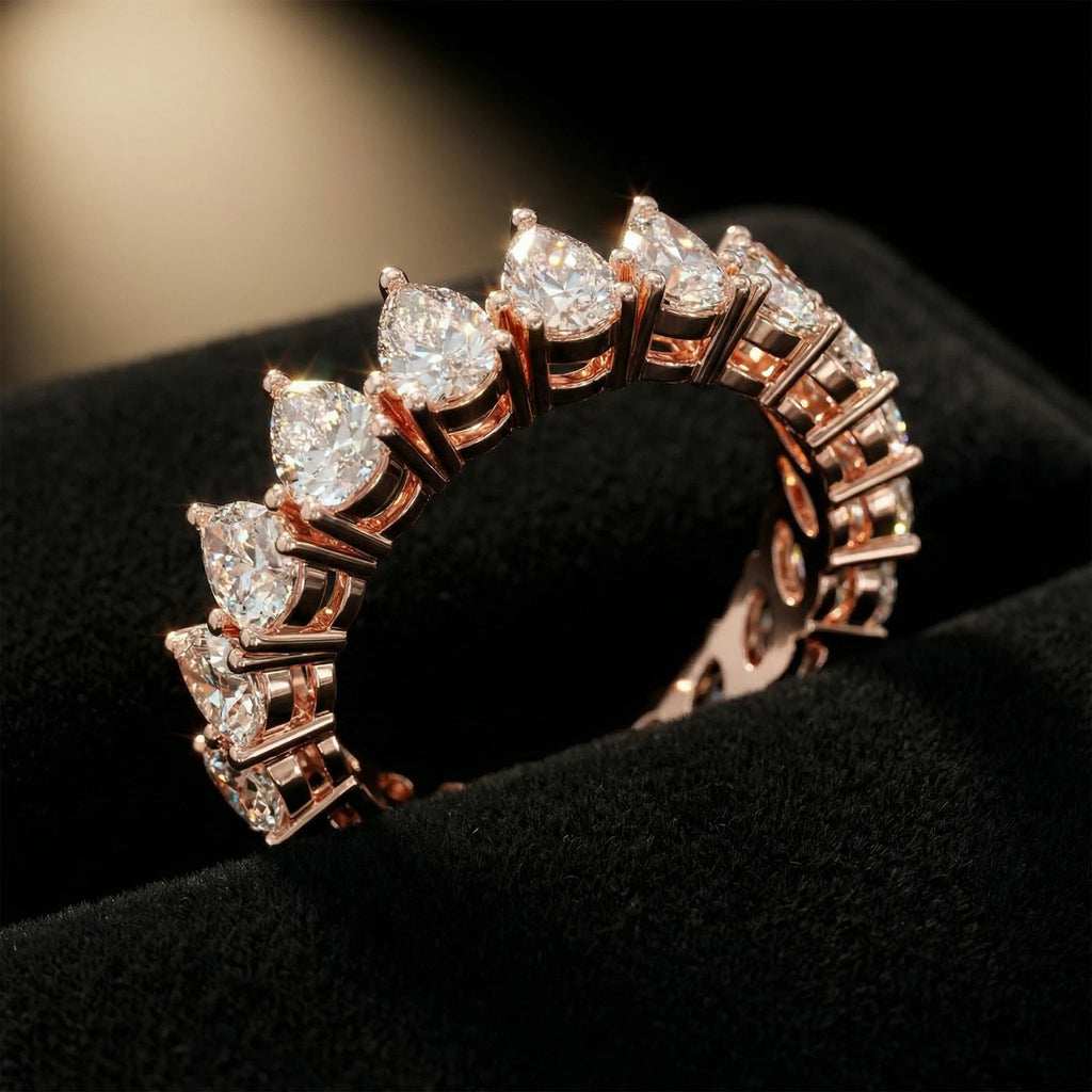 Drops of Eternity 3 CTW Pear Lab-Grown Diamond Full Eternity Band in Rose Gold